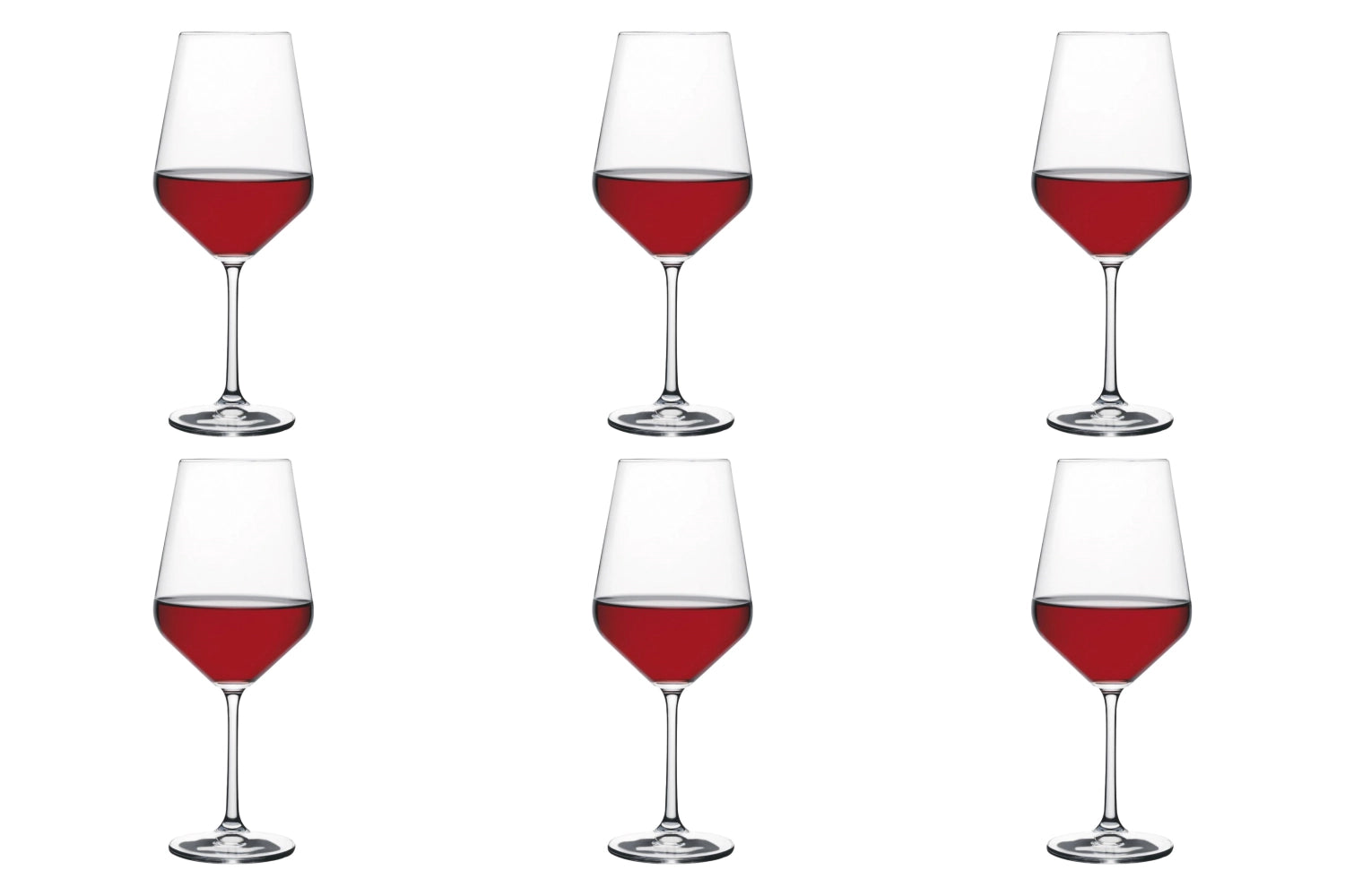 Stilvolles 6er Set Harmony 53 Rotweingläser von swizzglas, 51.2cl, perfekt für genussvolle Abende und festliche Anlässe.