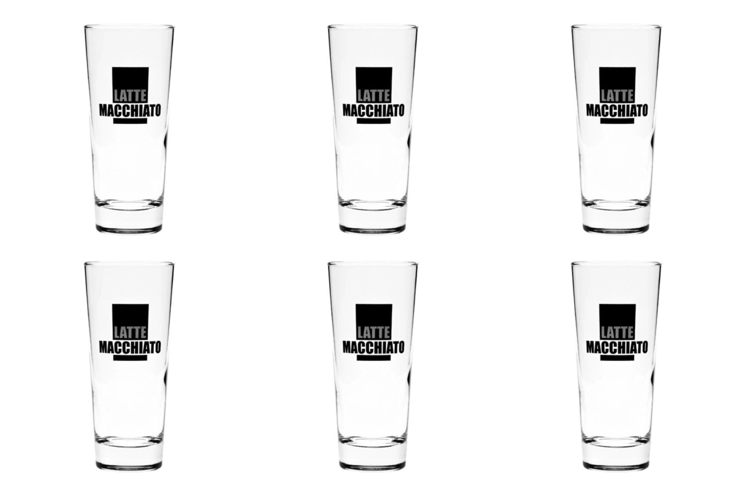 Elegantes 6-teiliges Set Latte Macchiato Tassen in Schwarz, 33cl, 15.2cm hoch, perfekt für Kaffeeliebhaber und stilvolle Tischdekoration.