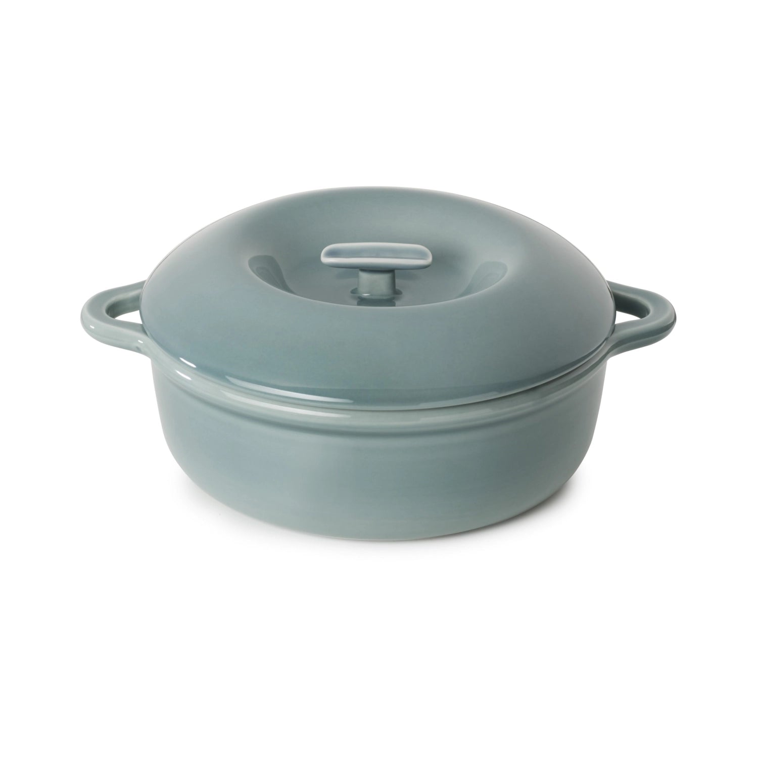 Elegante 29 cm Induktionskasserolle in wolkengrau mit transparentem Deckel, ideal für vielseitige Kochtechniken und ansprechende Serviermöglichkeiten.