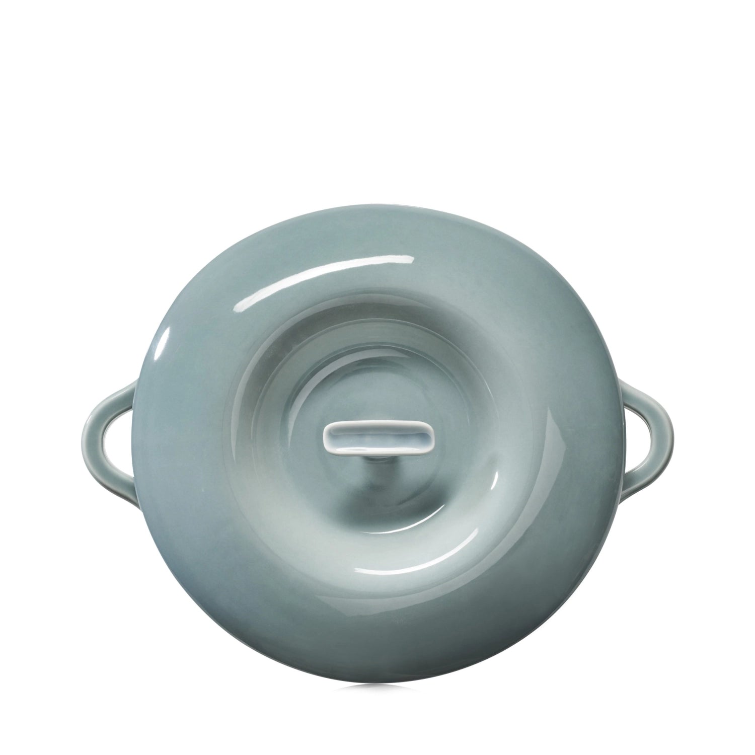 Stilvoller wolkengrauer Porzellandeckel für Kasserolle D31cm von Revol, perfekt zum Abdecken und Servieren von Speisen.