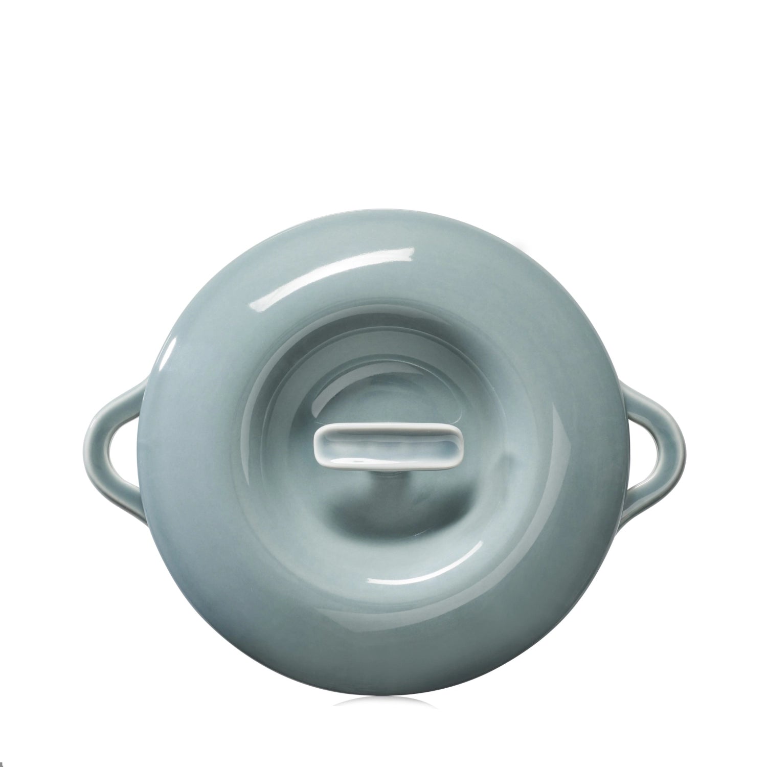 Eleganter wolkengrauer Porzellandeckel für Kasserolle D22cm von Revol, ideal zum Abdecken und Präsentieren von Gerichten.