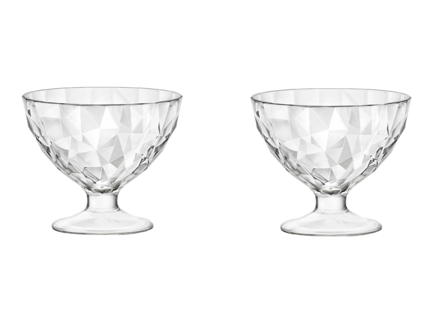Stilvolles 2er Set Coupe Diamond in transparentem Design, 36cl, perfekt für elegante Tischdekoration und besondere Anlässe.