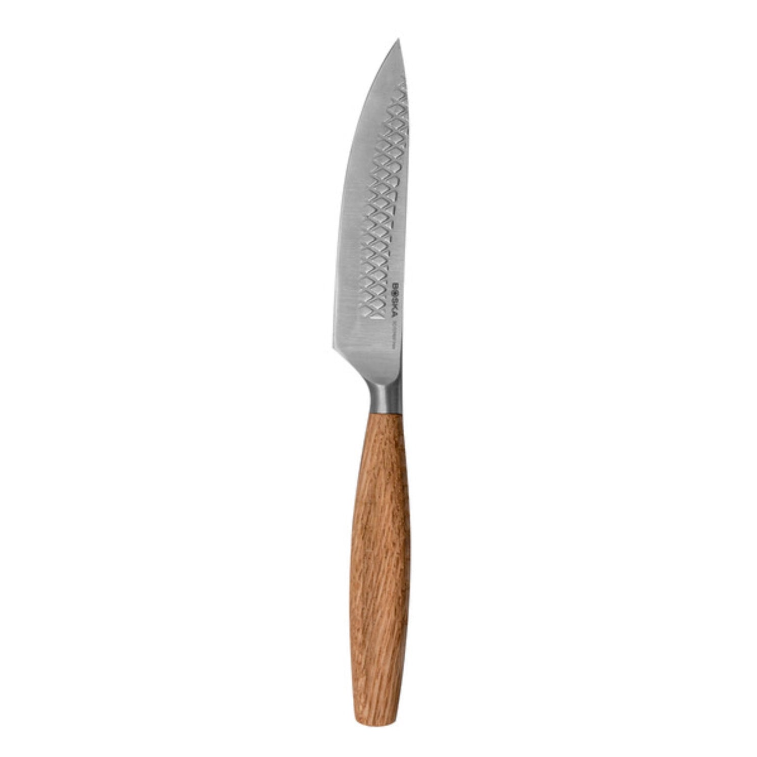 Hochwertiges 4er Set Oslo+ Steakmesser von Boska, ideal für Steakliebhaber, mit scharfen Klingen und ergonomischem Design für müheloses Schneiden.
