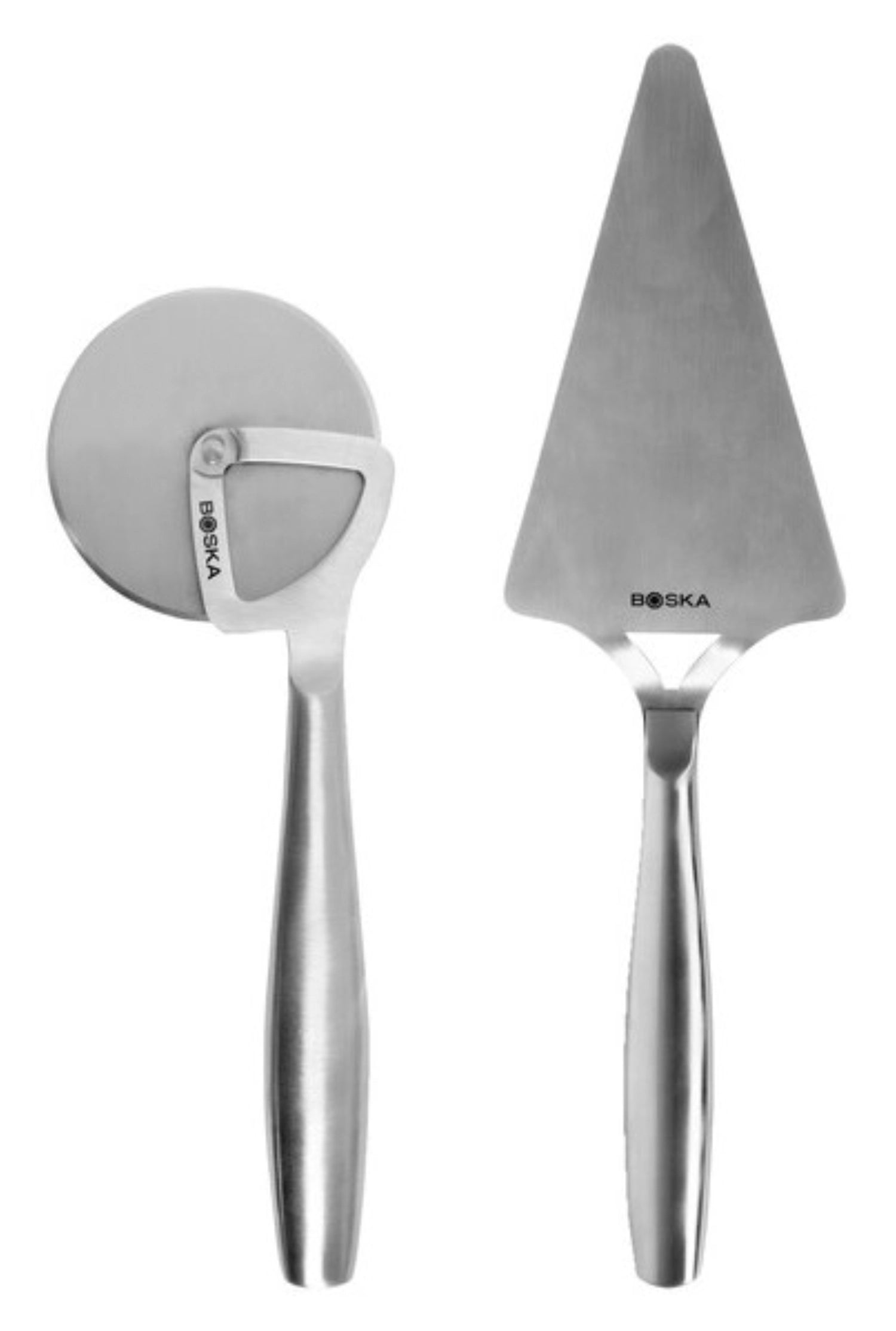 Elegantes 2-teiliges Copenhagen Pizzaset von Boska, ideal zum Servieren und Schneiden von Pizza, aus hochwertigem Material gefertigt.