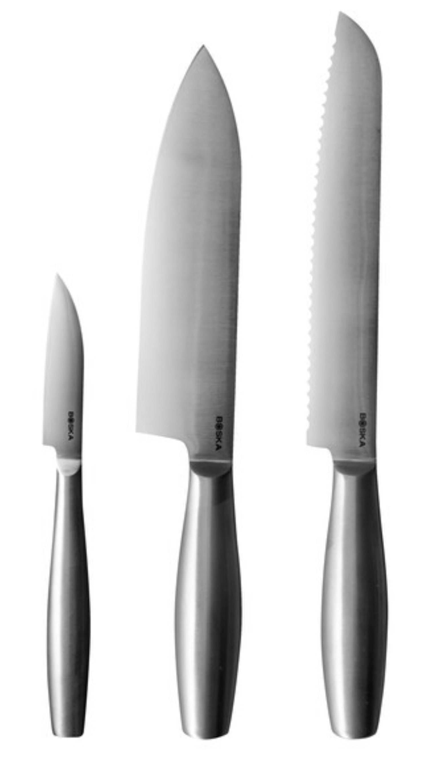 Hochwertiges 3tlg. Copenhagen Küchenmesser Set von Boska, ideal für präzises Schneiden in der Küche, stilvolles Design und praktische Handhabung.
