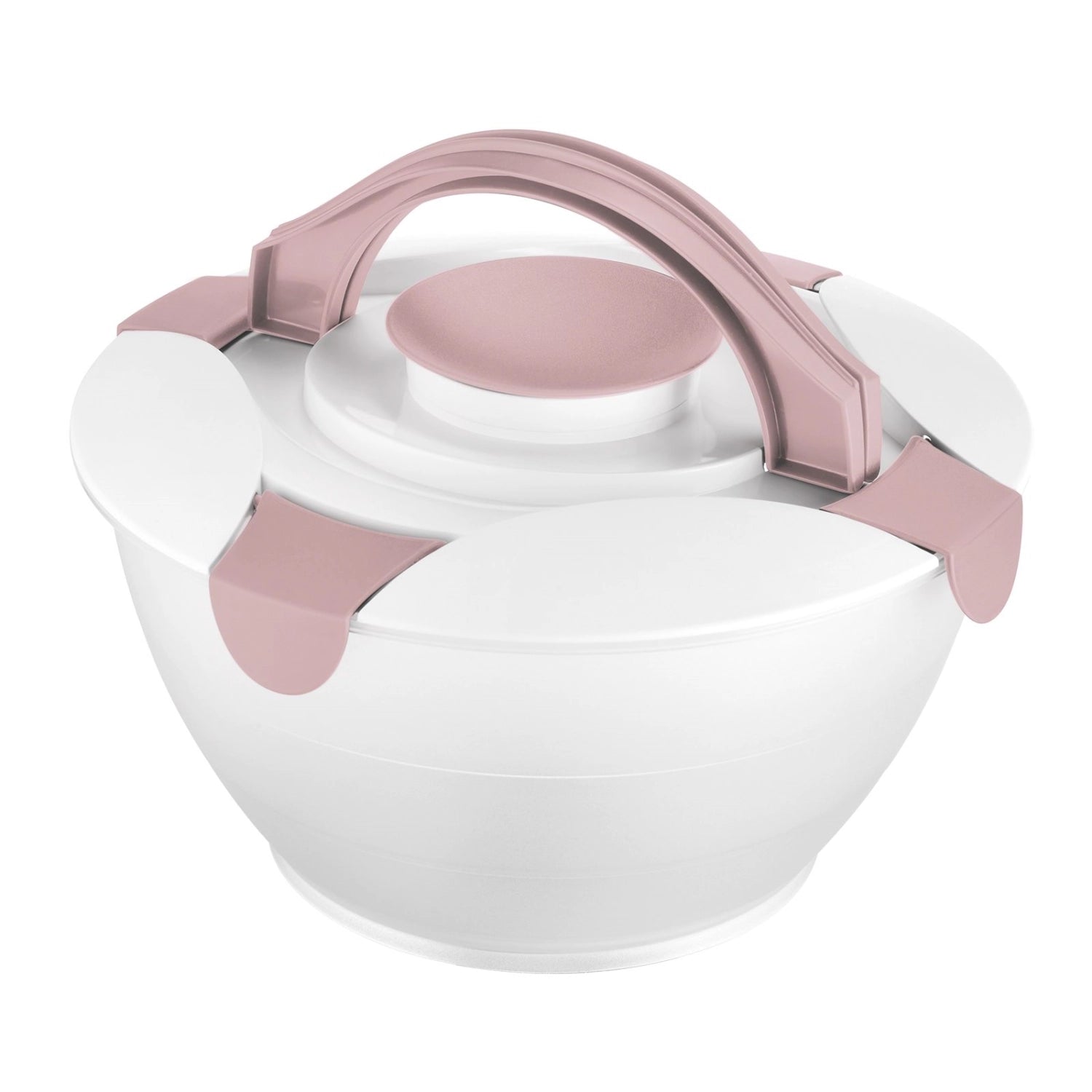 Praktika Salatbutler in Rosa mit 6,5 Litern Fassungsvermögen, ideal zum schnellen Trocknen von Salat und Gemüse, von Westmark.