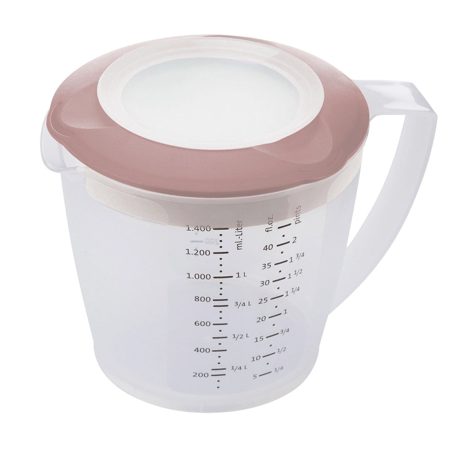Helena Rührbecher mit Deckel 1.4l rosa in Pink präsentiert im Onlineshop von KAQTU Design AG. Küchenhelfer ist von Westmark
