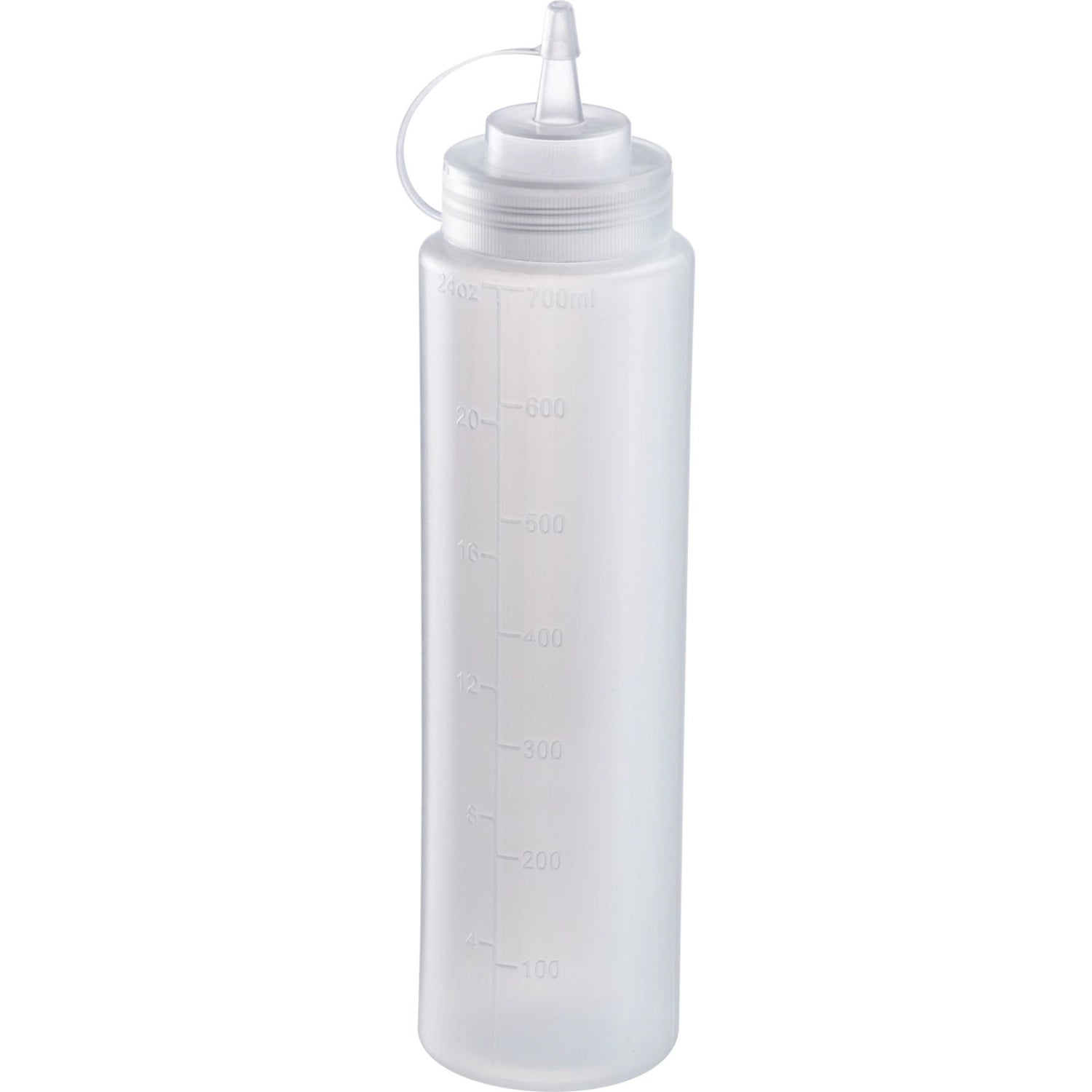 Praktisches 3er Set Quetschflaschen mit 700 ml, ideal für präzises Dosieren von Flüssigkeiten in der Küche oder beim Grillen.
