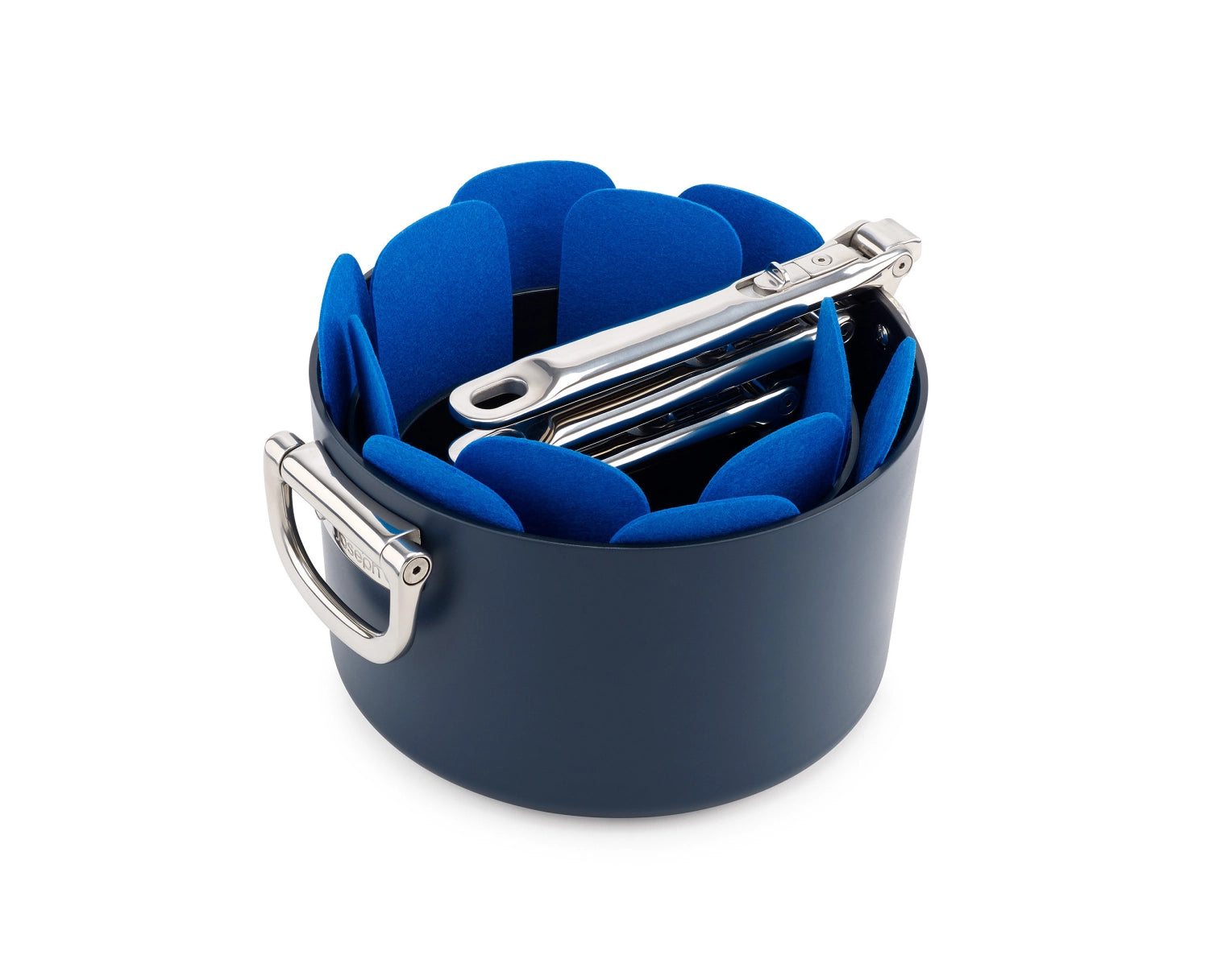 Innovatives 3er Set Pfannenschutz von Joseph Joseph, ideal zum Schutz Ihrer Pfannen vor Kratzern und Beschädigungen beim Lagern.