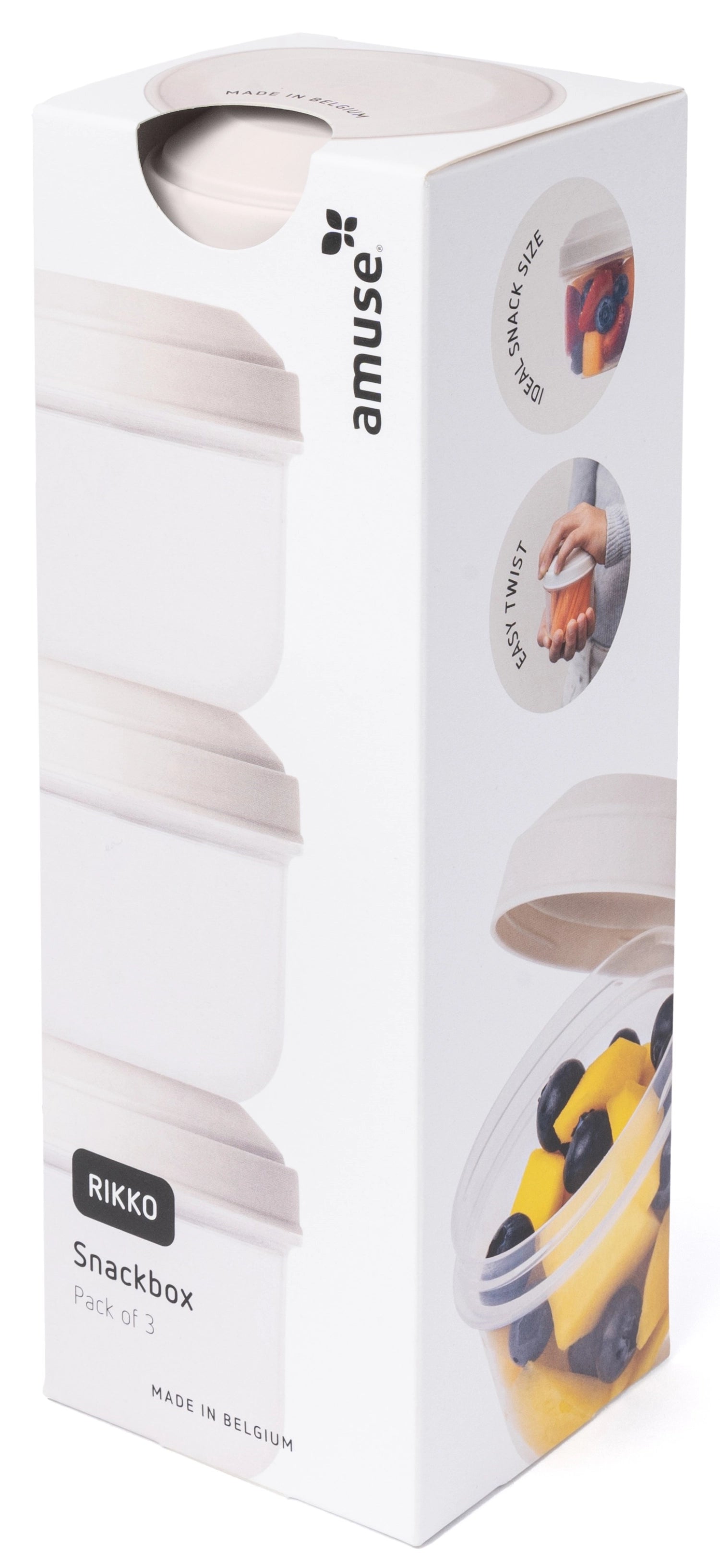 Stylisches 3er Set Rikko Snackboxen aus langlebigem PP, perfekt für die sichere Aufbewahrung von Snacks und kleinen Gerichten für unterwegs.