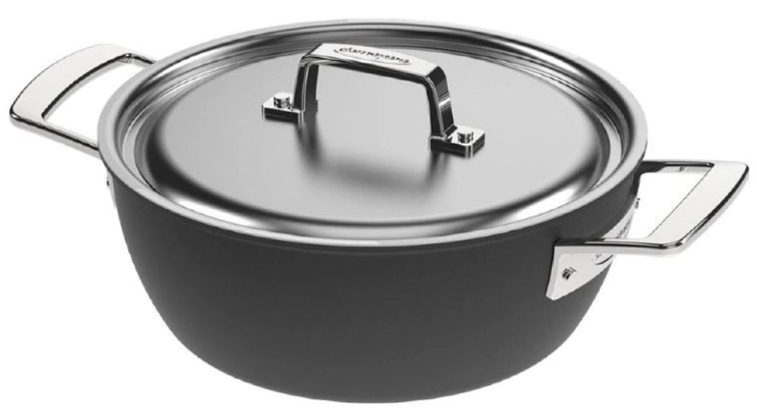Eleganter 24 cm Schmortopf in Schwarz von Demeyere, ideal für schmackhafte Schmorgerichte und stilvolles Kochen.