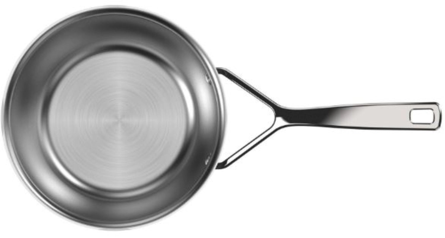 Eleganter 20 cm Sauté-Topf in Schwarz von Demeyere, ideal für kreative Kochtechniken und stilvolles Küchendesign.
