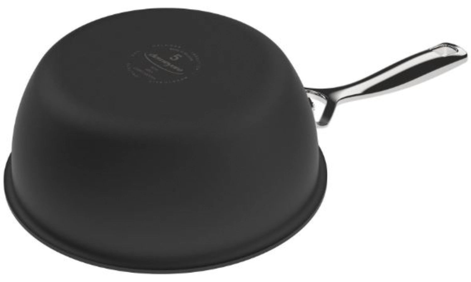 Schwarzer 20 cm Sauté-Topf mit Deckel von Demeyere, perfekt für vielseitige Zubereitungsmethoden und modernes Kochen.
