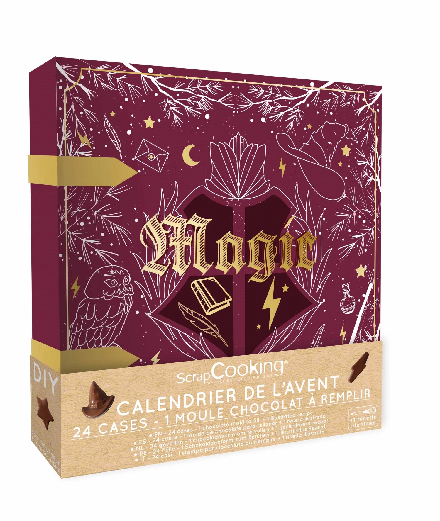 Entdecken Sie den Adventskalender mit magischen Schokogiessformen für zauberhafte Backmomente – perfekt für die Vorweihnachtszeit von Scrap Cooking.