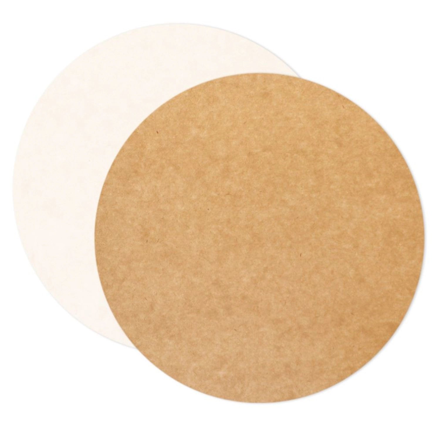 Praktisches 5er Set aus stabilen Kraftpapier-Kuchenunterlagen (D24cm) für stilvolles Servieren und kreative Backideen.