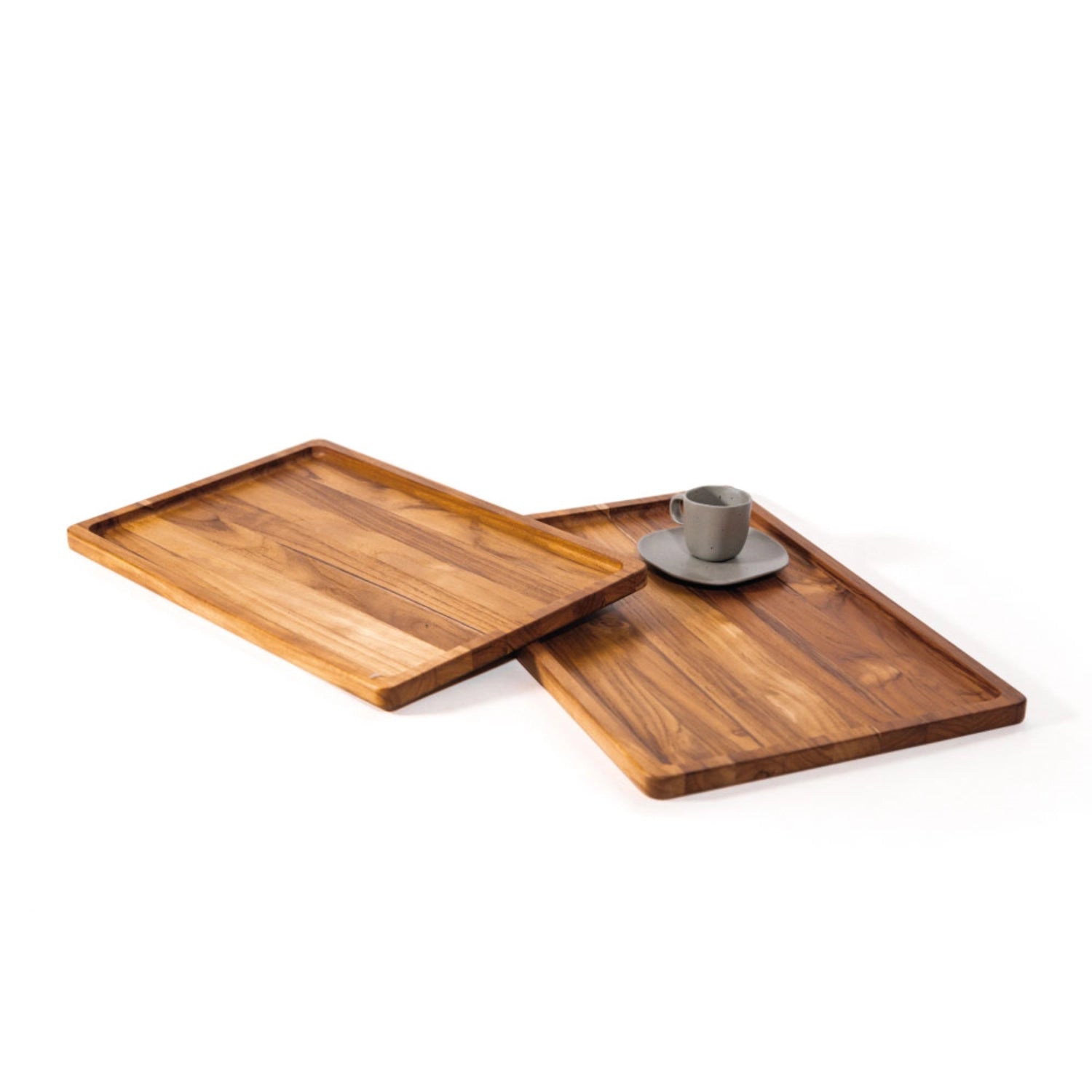 2er Set Nordic Serviertablett 43x27x1.9cm mit Rand in Braun präsentiert im Onlineshop von KAQTU Design AG. Tablett ist von Teak Haus