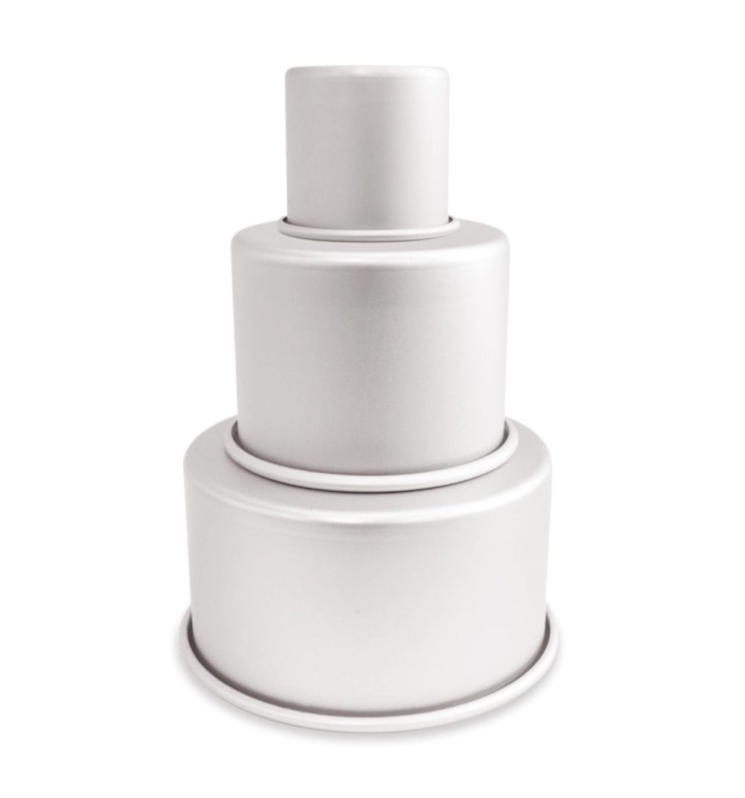 Praktisches 3er Set Backformen aus Aluminium in den Größen 10, 12,5 und 18 cm, ideal für kreative Torten und Kuchen von Scrap Cooking.