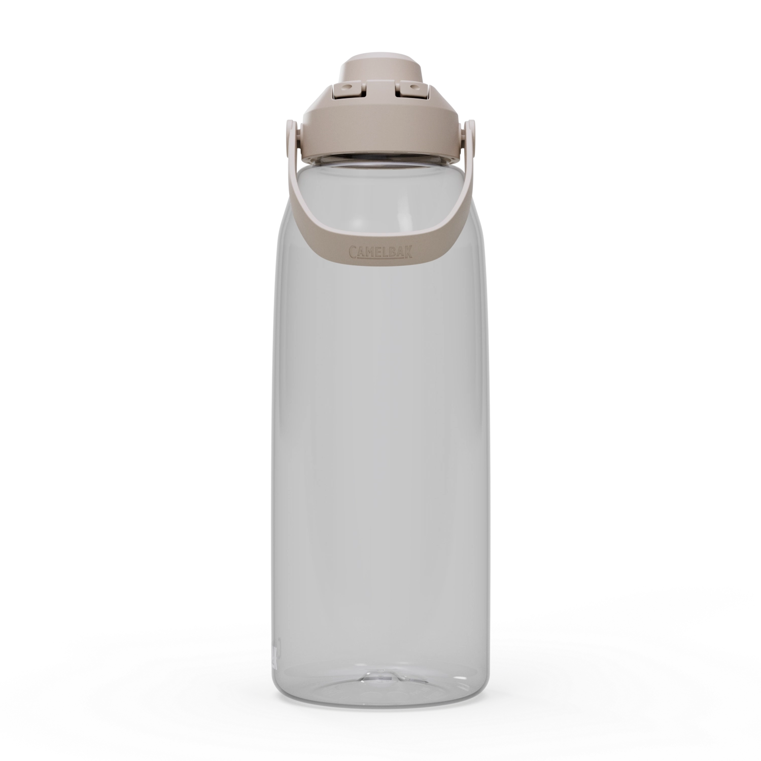 Camelbak Thrive Chug 1.5l klare Trinkflasche, ideal für Sport und Outdoor-Aktivitäten, mit praktischem Tragegriff und auslaufsicherem Deckel.