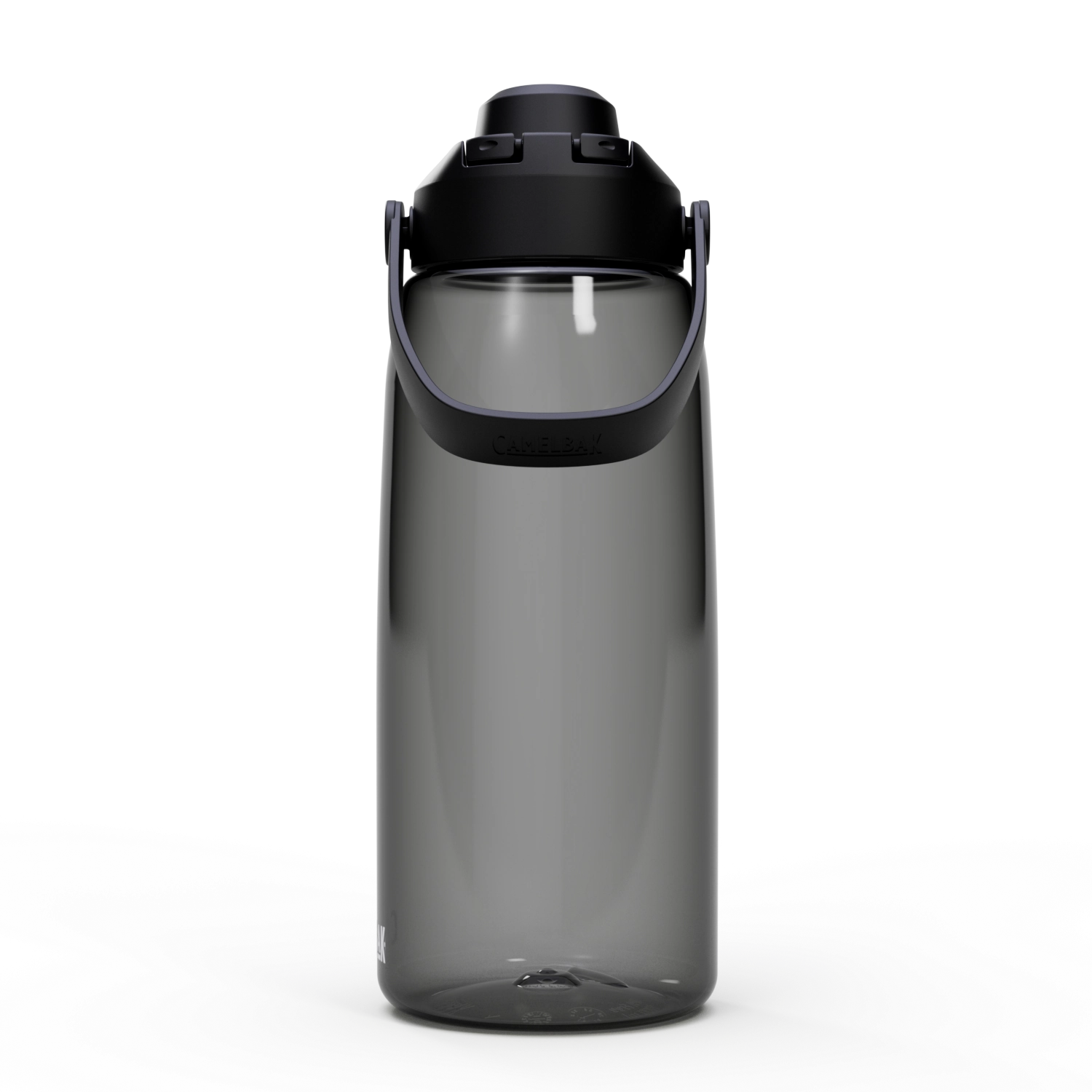 Camelbak Thrive Chug 1.0l Trinkflasche in stilvollem Charcoal, ideal für Sport und Outdoor-Aktivitäten, mit praktischem Tragegriff und auslaufsicherem Design.