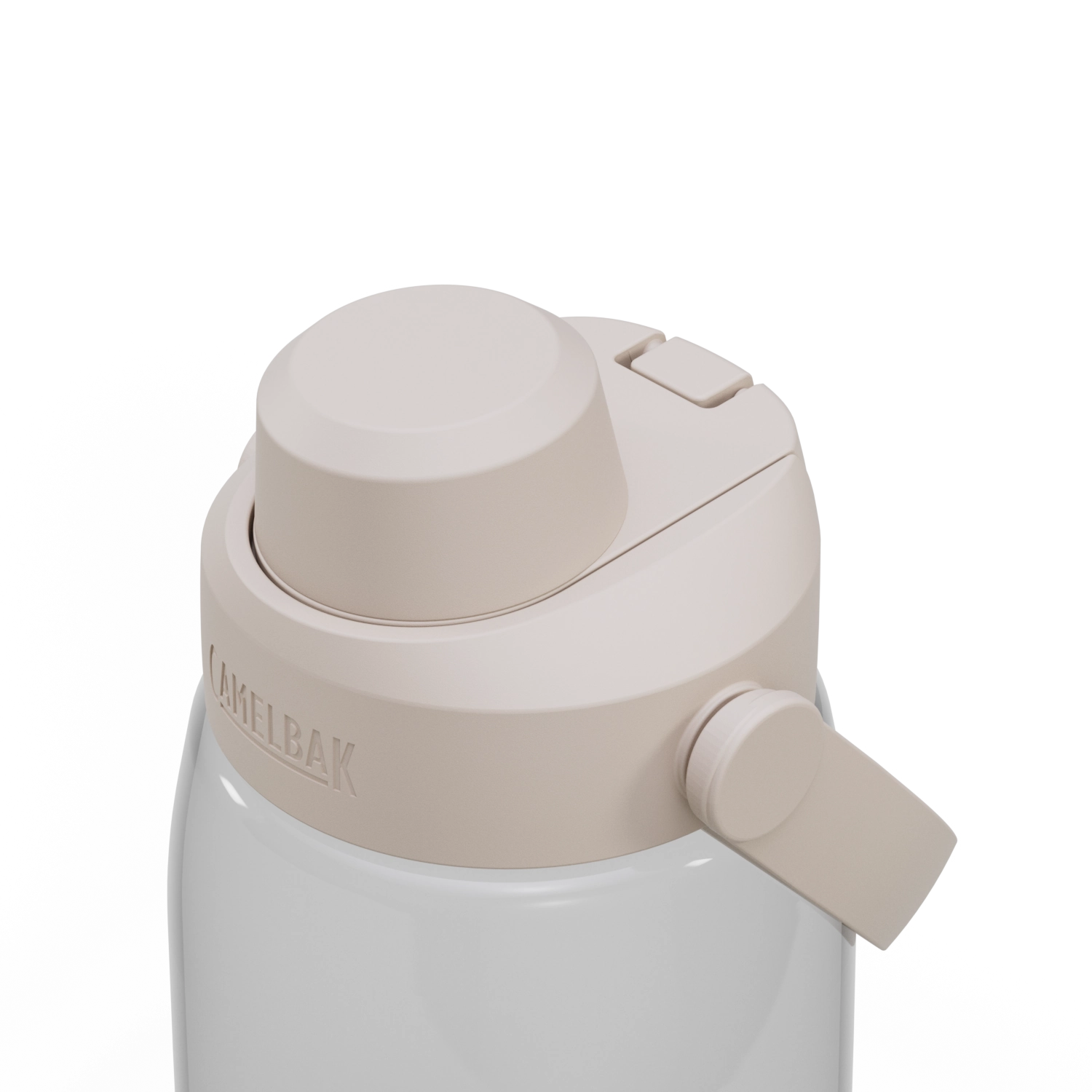 Camelbak Thrive Chug 1.0l klare Trinkflasche, ideal für Sport und Outdoor-Aktivitäten, mit praktischem Tragegriff und auslaufsicherem Design.