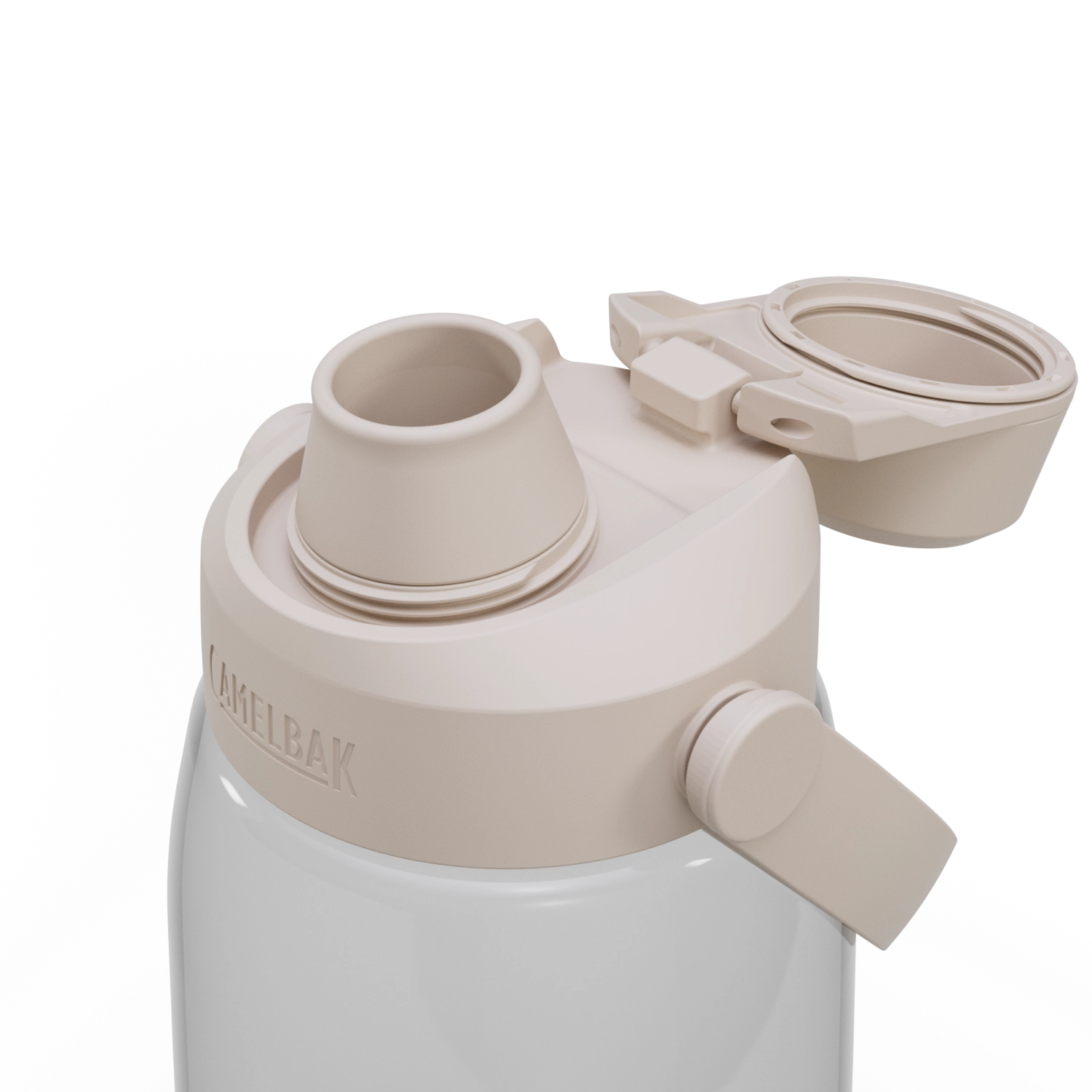 Camelbak Thrive Chug 1.0l transparente Trinkflasche, perfekt für aktive Lebensstile, mit ergonomischem Design und sicherem Verschluss.