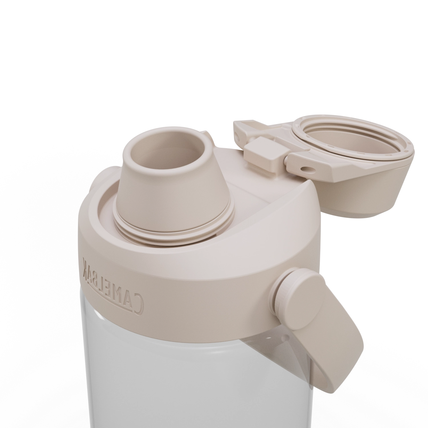 Camelbak Thrive Chug 0.6l - elegante, klare Trinkflasche mit ergonomischem Design, ideal für Sport und Freizeit, ausgestattet mit einem komfortablen Tragegriff.