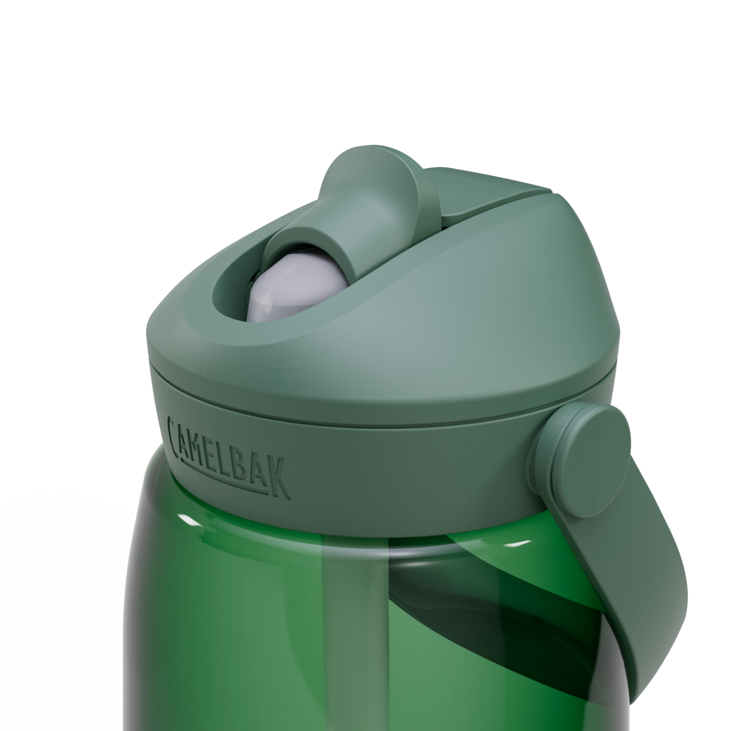 Camelbak Thrive Flip Straw Trinkflasche 1.0l in stilvollem Waldgrün, ideal für aktive Lebensstile und umweltbewusste Hydration.