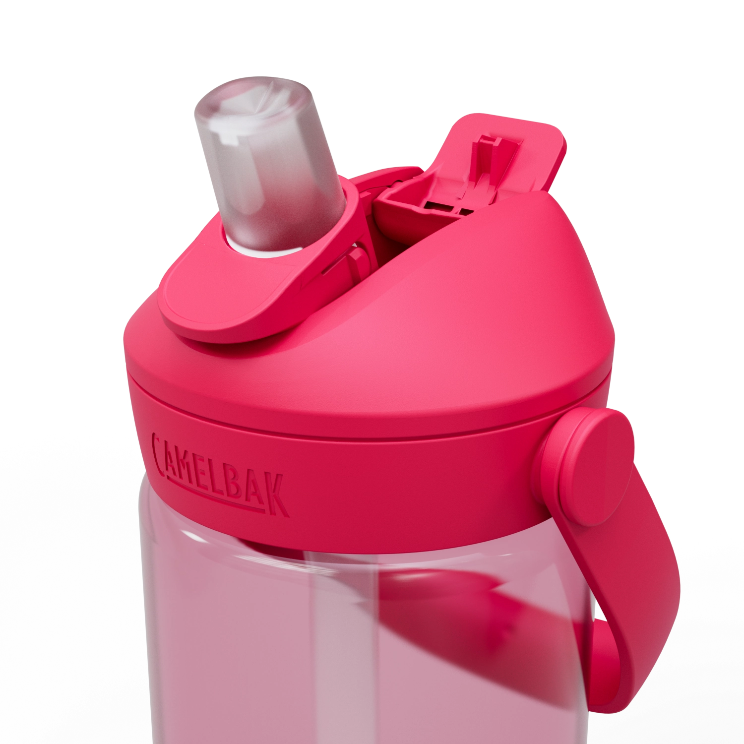 Bunte Camelbak Trinkflasche für Kinder in Grapefruit-Optik, 0.4l, mit Flip-Strohhalm, perfekt für Schule und Freizeit, sicher und praktisch.