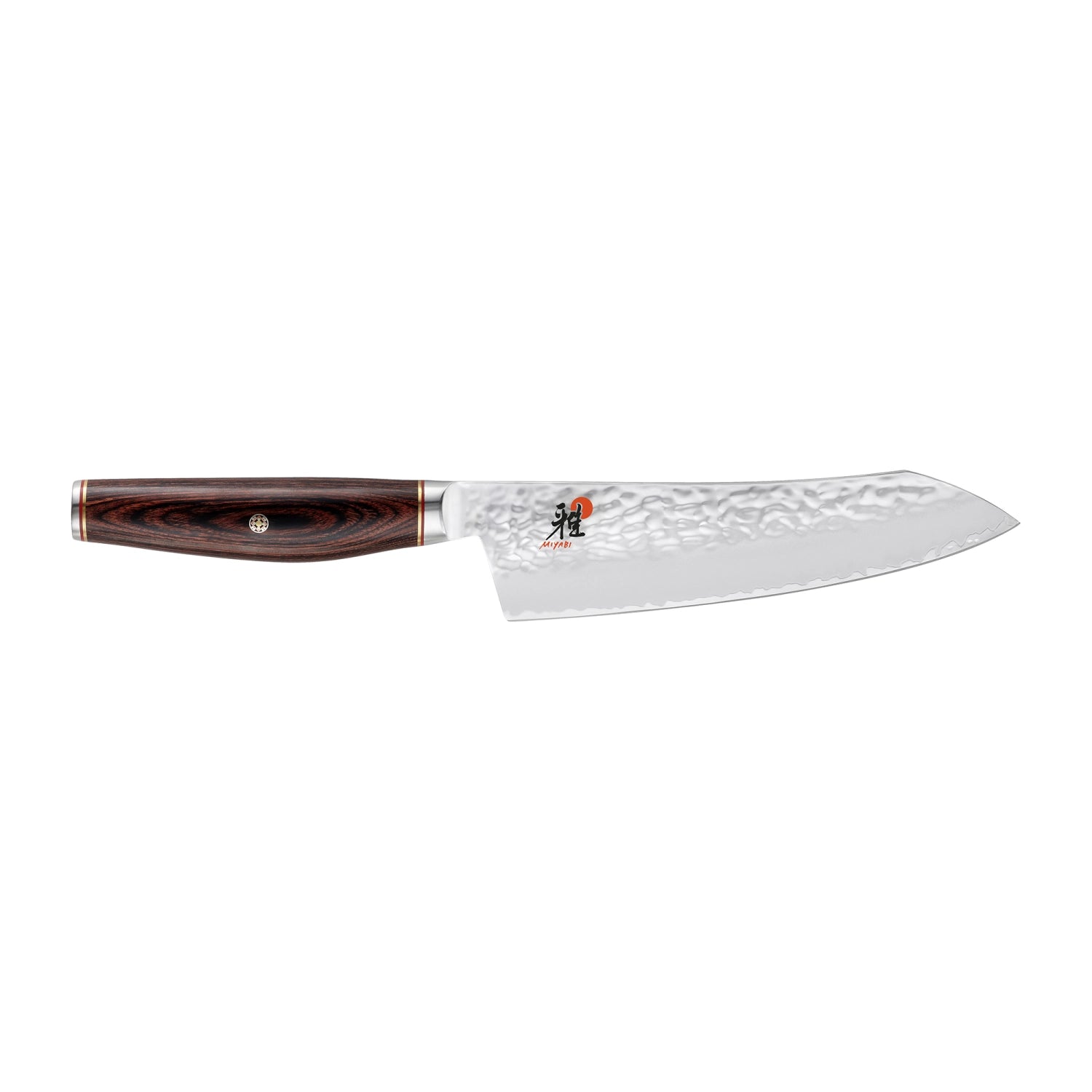 Elegantes Santoku-Messer von Miyabi mit 18 cm Klinge aus 6000 MCT-Stahl, ideal für präzises Schneiden und vielseitige Küchenanwendungen.