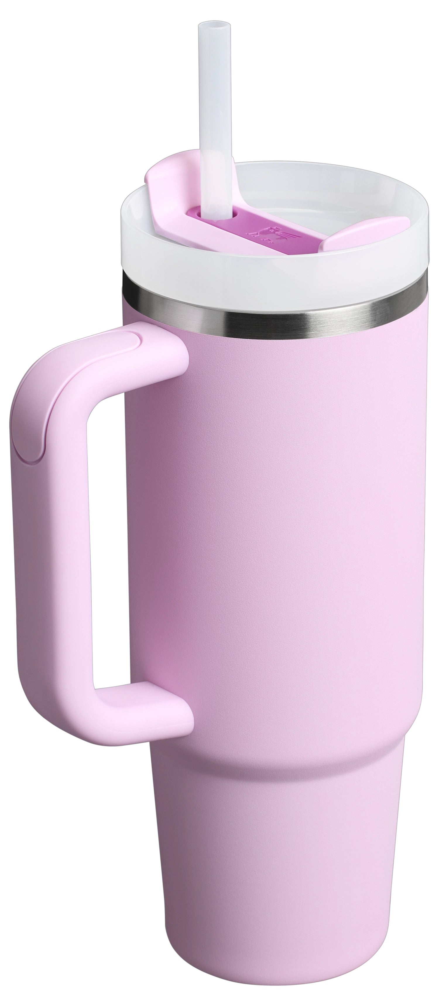 Stylische Stanley Trinkflasche Quencher FlowState 0.89l in zartem Kirschblütenrosa, ideal für unterwegs und umweltfreundlich.