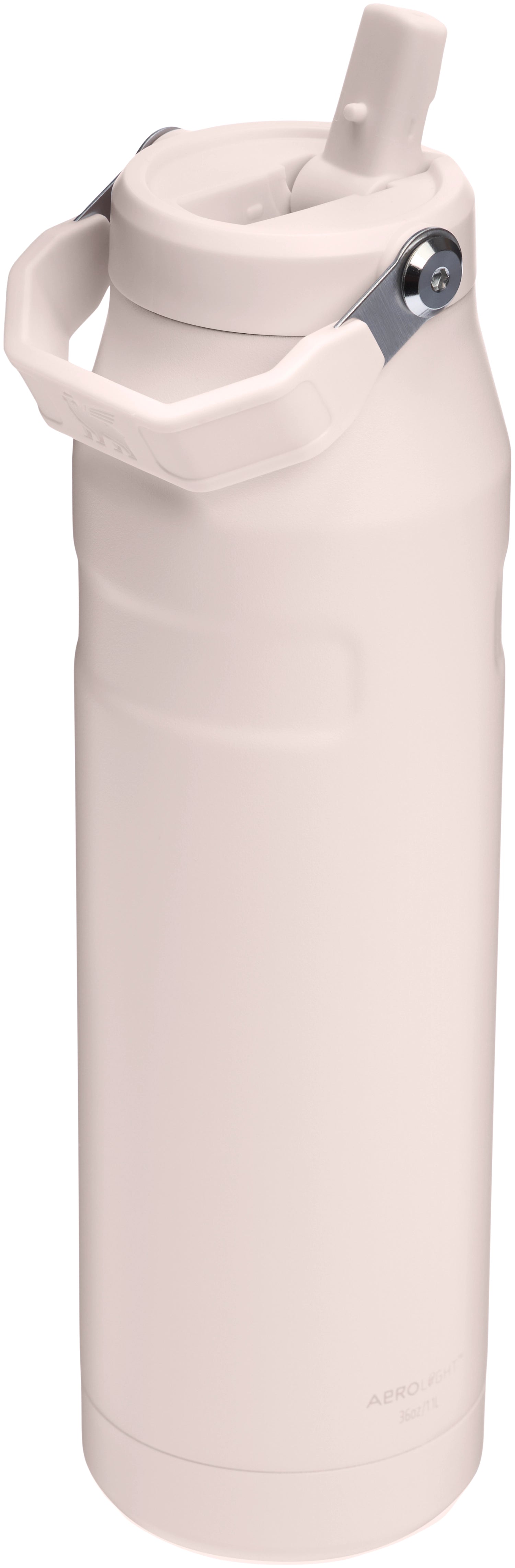 Stylische IceFlow Flip Straw Flasche in zartem Rose Quartz, ideal für unterwegs. Perfekt für kalte Getränke und umweltfreundlich.