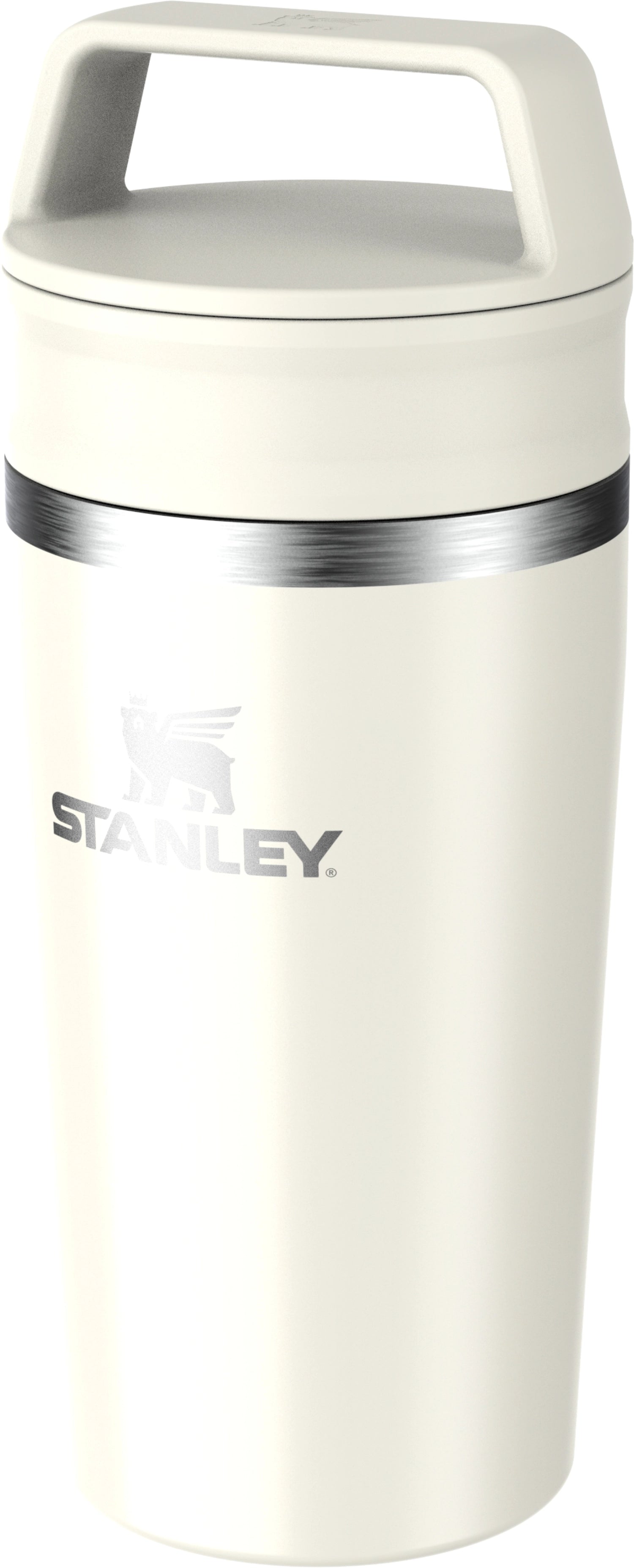 Eleganter Café-To-Go Travel Mug in creme-glänzend, 0.35l, ideal für unterwegs. Hochwertige Trinkflasche von Stanley für Kaffeeliebhaber.