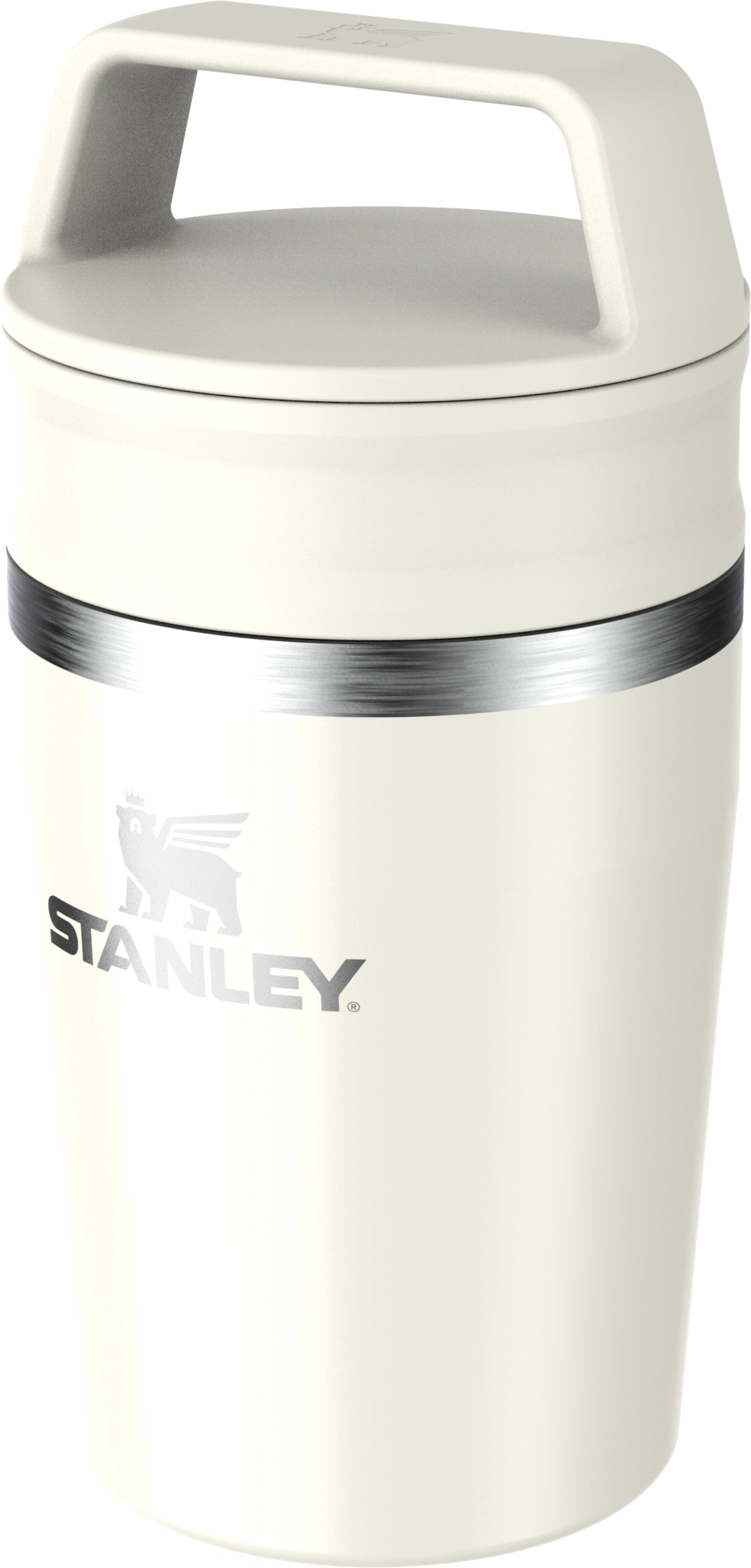 Eleganter Café-To-Go Travel Mug in creme-glänzend, ideal für unterwegs. Perfekte Größe von 0.23l für Kaffee und Getränke von Stanley.