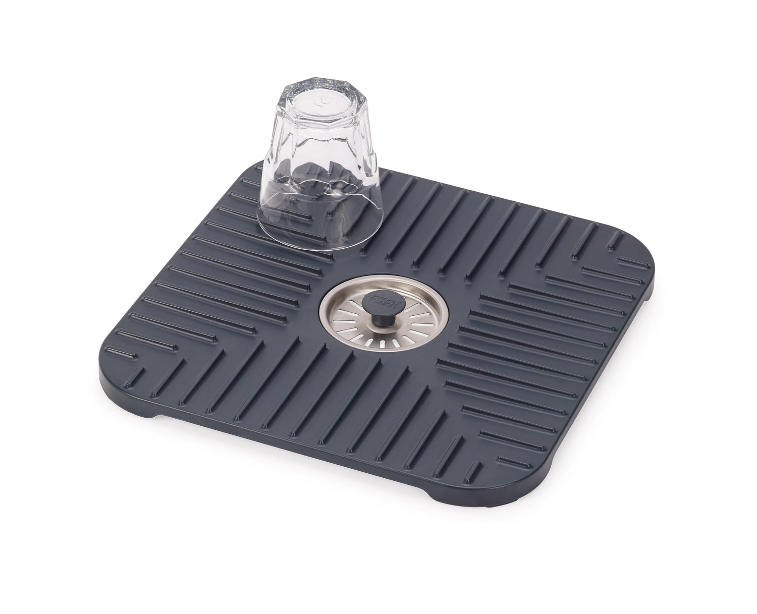 Praktische Abtropfmatte SinkShield von Joseph Joseph, 30x30cm, mit cleverem Abflussdesign für schnelles Trocknen und saubere Küchentheken.