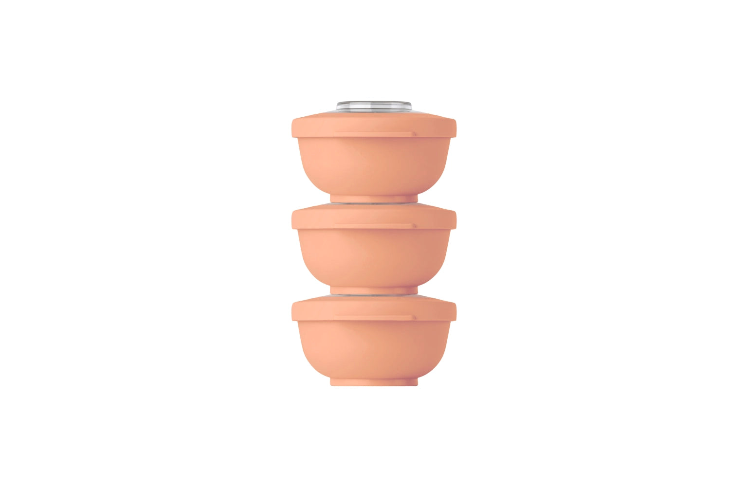 Elegantes 3er Set Tylla Lunchboxen in zartem Peach, 200ml, ideal für frische Snacks und Mahlzeiten, Maße 105x105x18cm, praktisch für unterwegs.