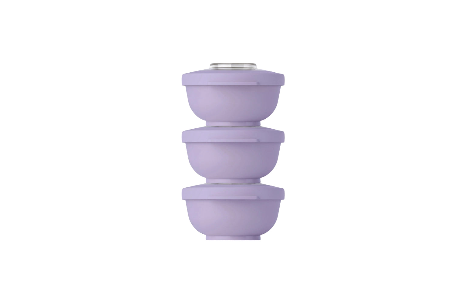 Elegantes 3er Set Tylla Lunchboxen in Lavendel, 200ml, praktische Größe 105x105x18cm, ideal für frische Snacks und Mahlzeiten unterwegs.