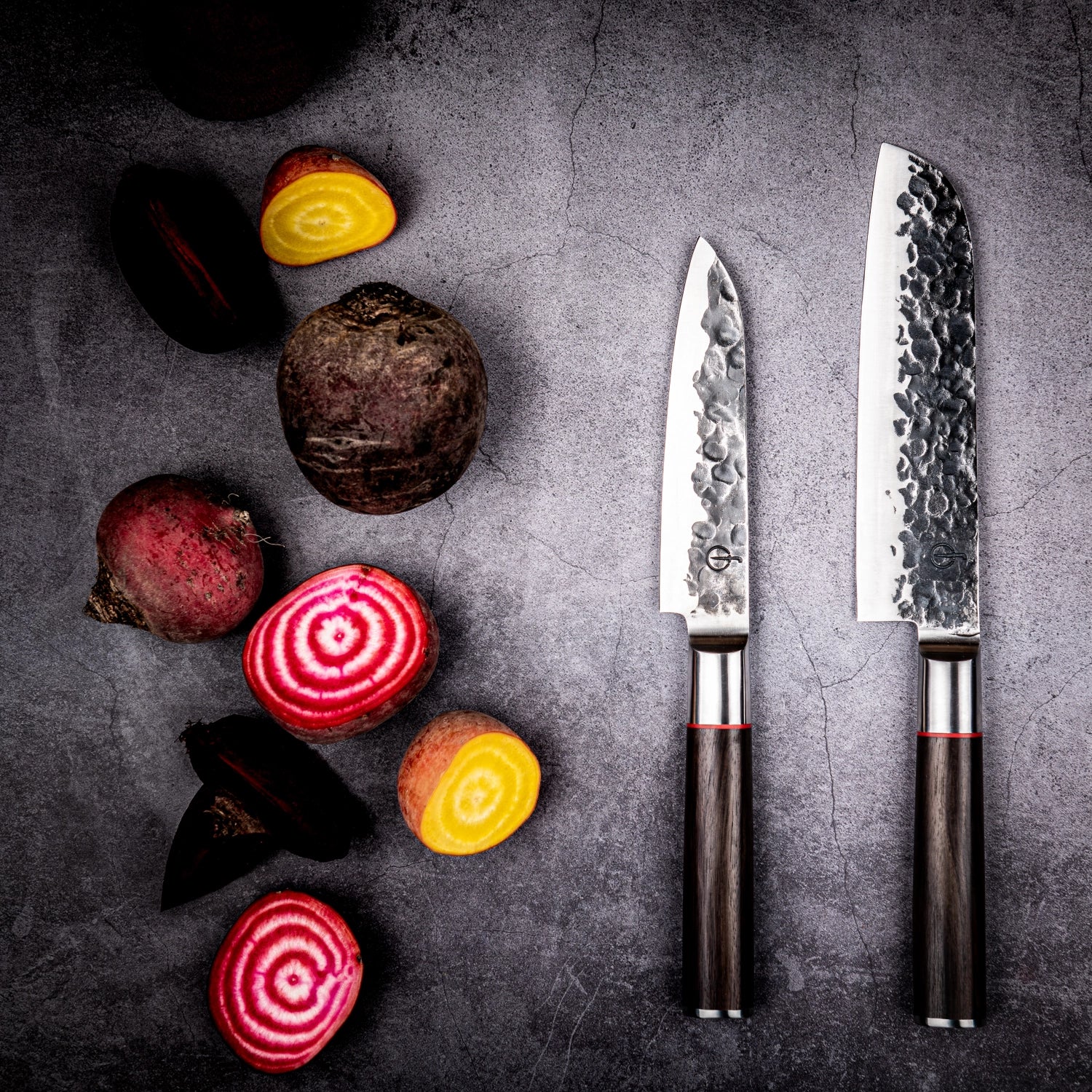 Sebra Santokumesser 13 cm in strahlendem Gelb, perfekt für präzise Schneidarbeiten, hergestellt von der renommierten Marke Forged.
