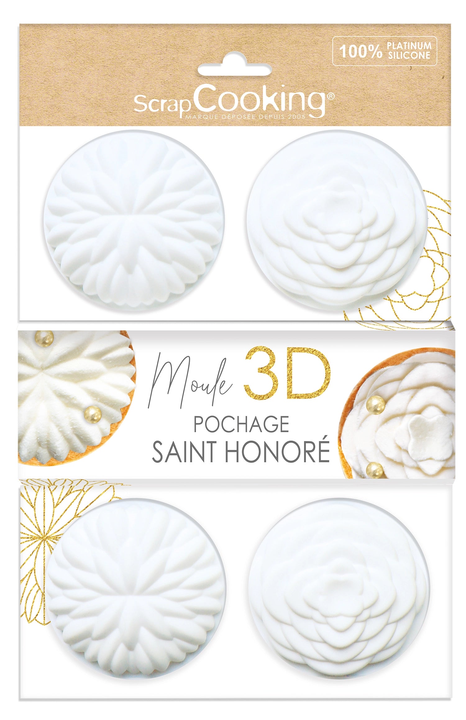 Praktisches 4er Set Silikon Backformen für kleine Saint-Honoré, Durchmesser 7 cm, ideal für kreative Backprojekte und Desserts.