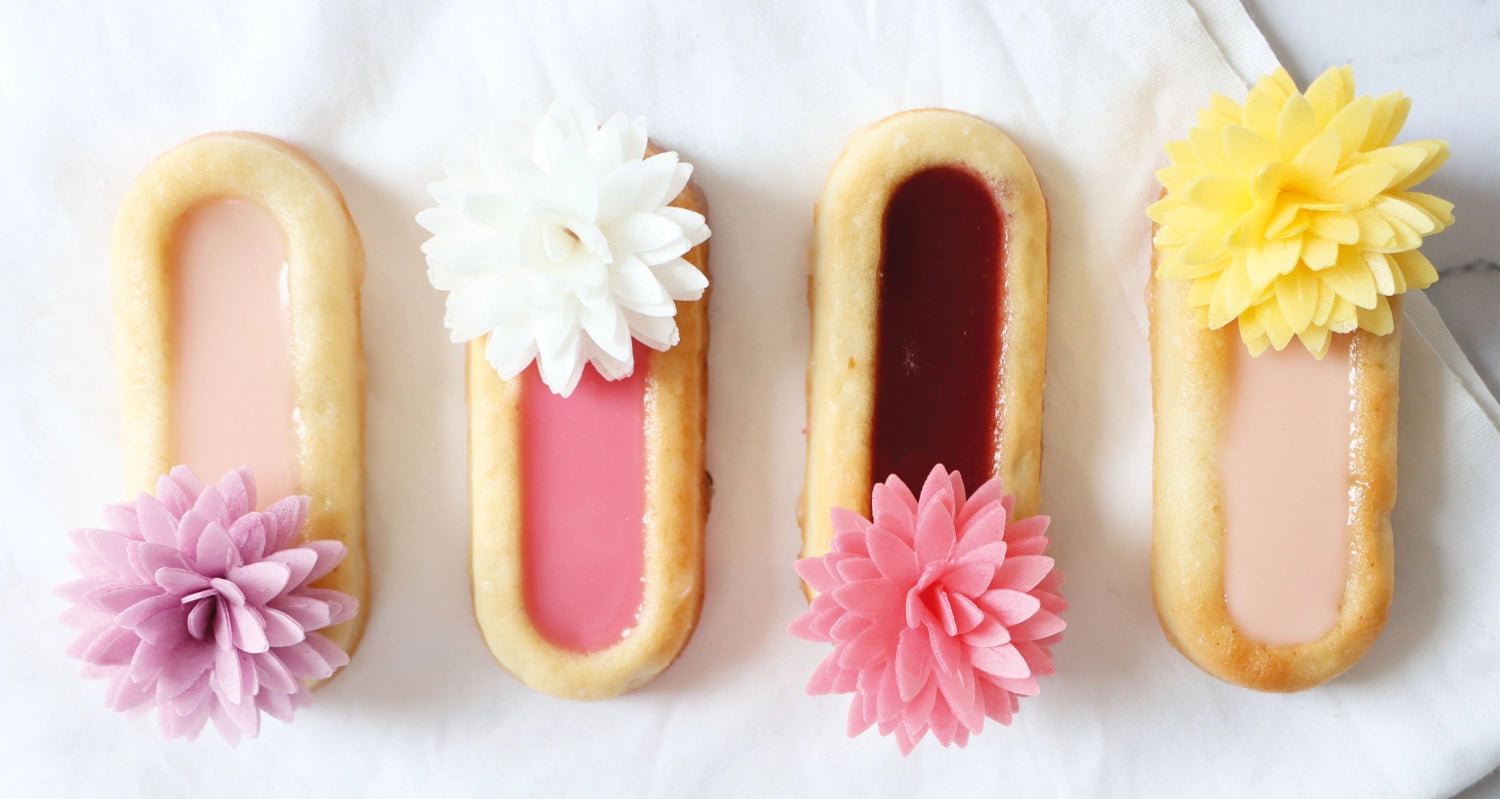 Silikon Backform für 6 Löffelbiskuits, ideal für das einfache Backen von süßen Leckereien und Desserts zu Hause.