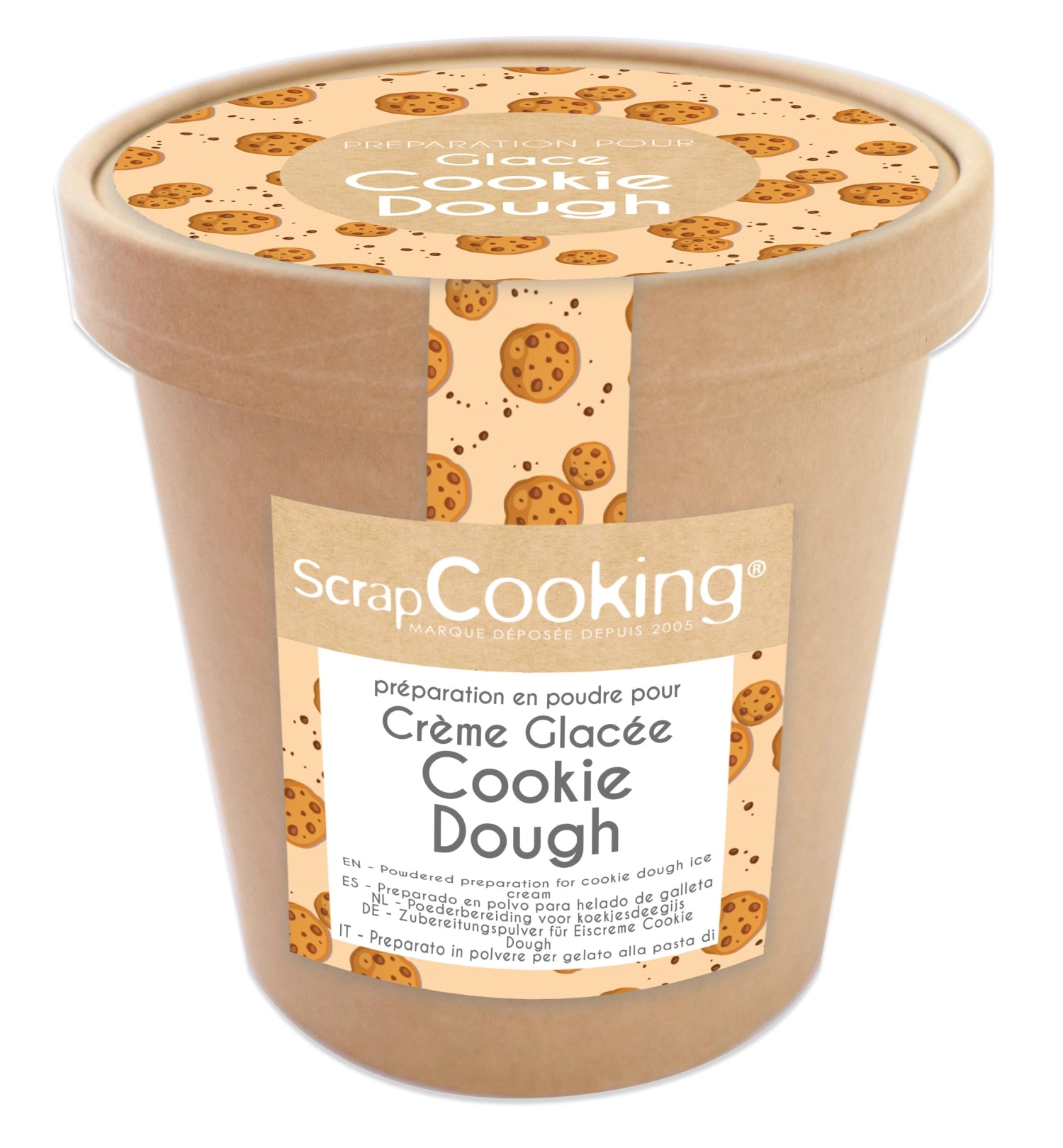 Fertigmischung für Cookie Dough Eiscreme von Scrap Cooking, 110g, für köstliches, selbstgemachtes Eis mit Schokoladenstückchen.