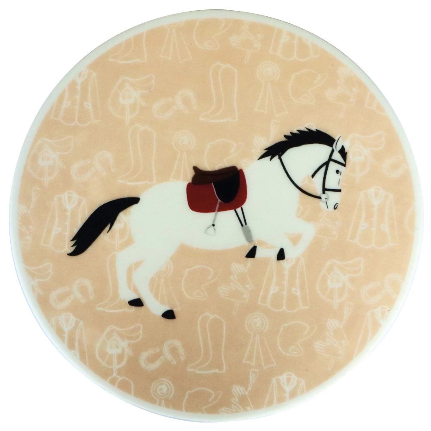 Essbarer Tortenaufleger aus Zuckerpapier mit Reitmotiv, Durchmesser 18 cm, perfekt für kreative Tortendekorationen und Feiern.