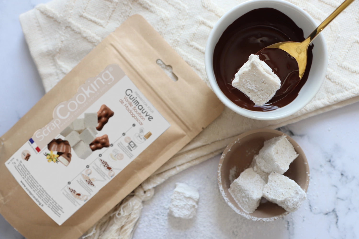Leckere Fertigmischung für fluffige Vanille-Marshmallows, 160g, perfekt für süße Kreationen und besondere Anlässe von Scrap Cooking.