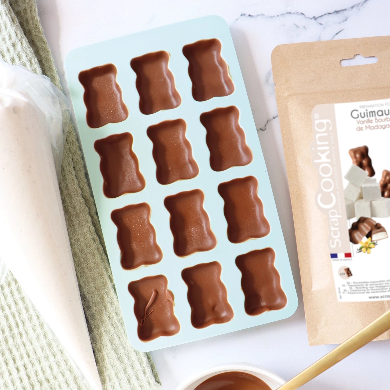 Fertigmischung für zarte Vanille-Marshmallows, 160g, ideal zum Verfeinern von Desserts und für festliche Anlässe von Scrap Cooking.