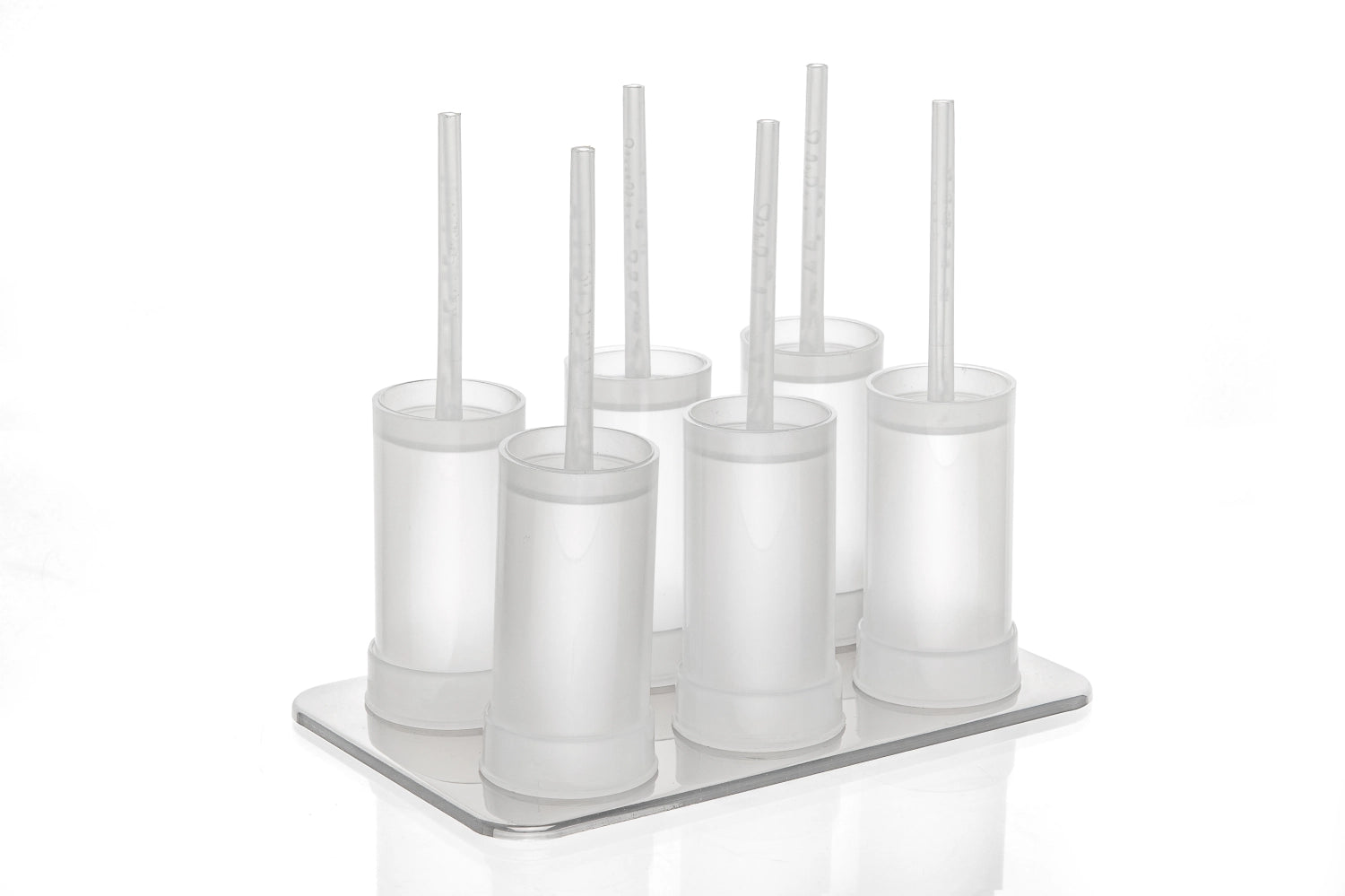 Sechs praktische Eisformen von Cuisipro in elegantem Weiß, ideal für selbstgemachte Eiscreme und erfrischende Sommerleckereien.