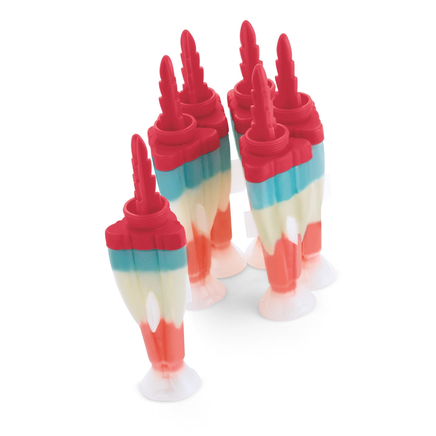 Buntes 6er Set Raketen-Eisformen von Cuisipro, perfekt für kreative Eisleckereien und unvergessliche Sommermomente.