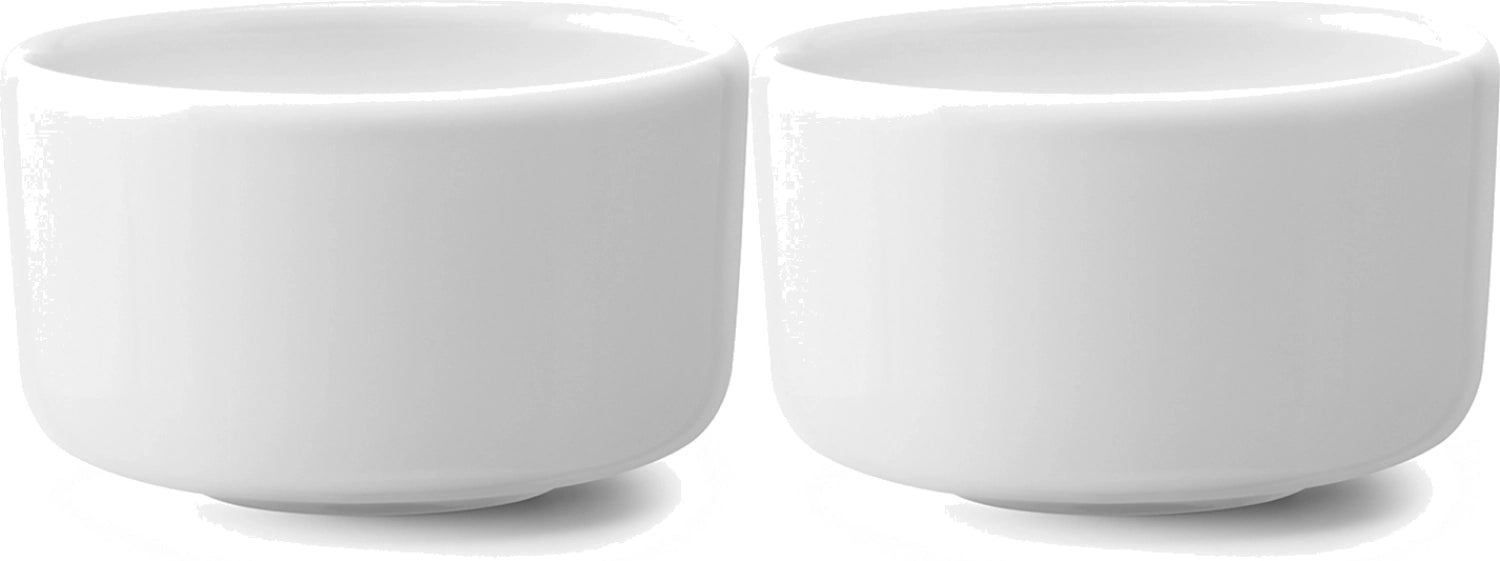 Stilvolles 2er Set weiße Schalen (D8cm) von LSA, ideal für kleine Leckereien oder als ansprechende Deko in Ihrem Zuhause.