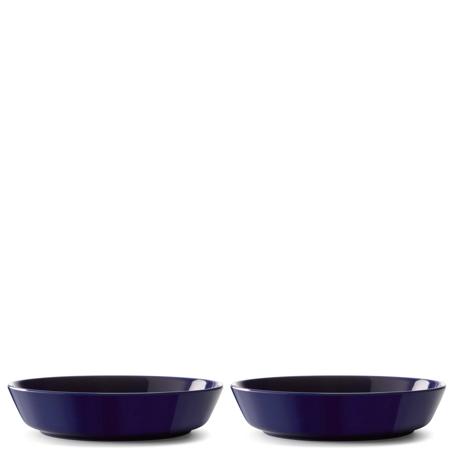 Stilvolles 2er Set tiefen Teller in lebhaftem Cobalt-Blau, 20 cm Durchmesser, perfekt für kreative Anrichte und besondere Gelegenheiten.