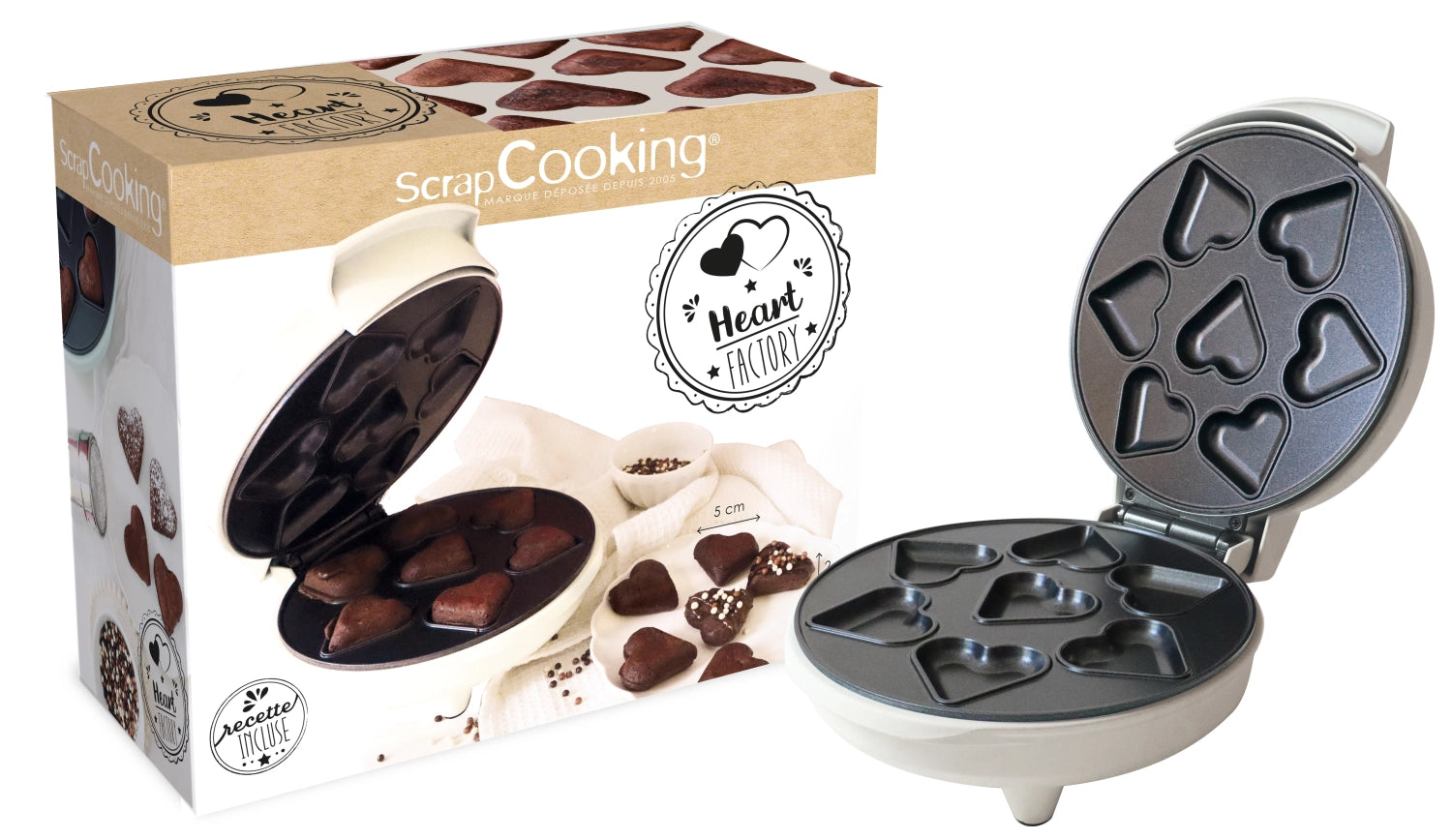 Die Heart Factory von Scrap Cooking in elegantem Weiß – perfekt für kreative Herzleckereien und süße Snacks in Form von Herzen.