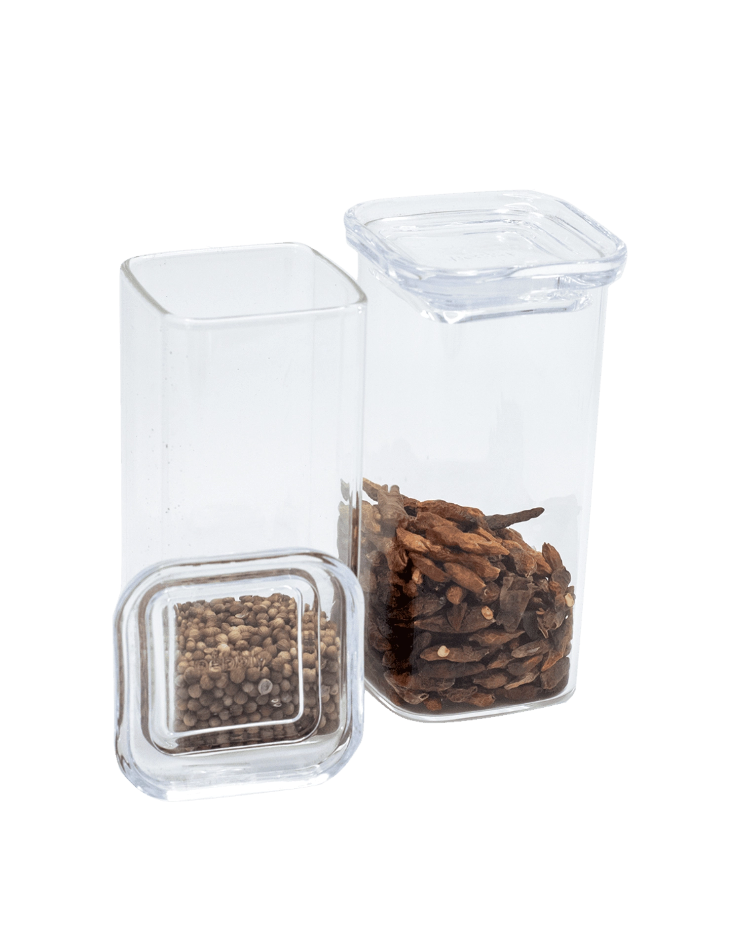 Praktisches 2er Set Vorratsgläser mit Glasdeckel, 0,32 l, D6cm H12,5cm, ideal zur stilvollen Aufbewahrung von Snacks und Zutaten.
