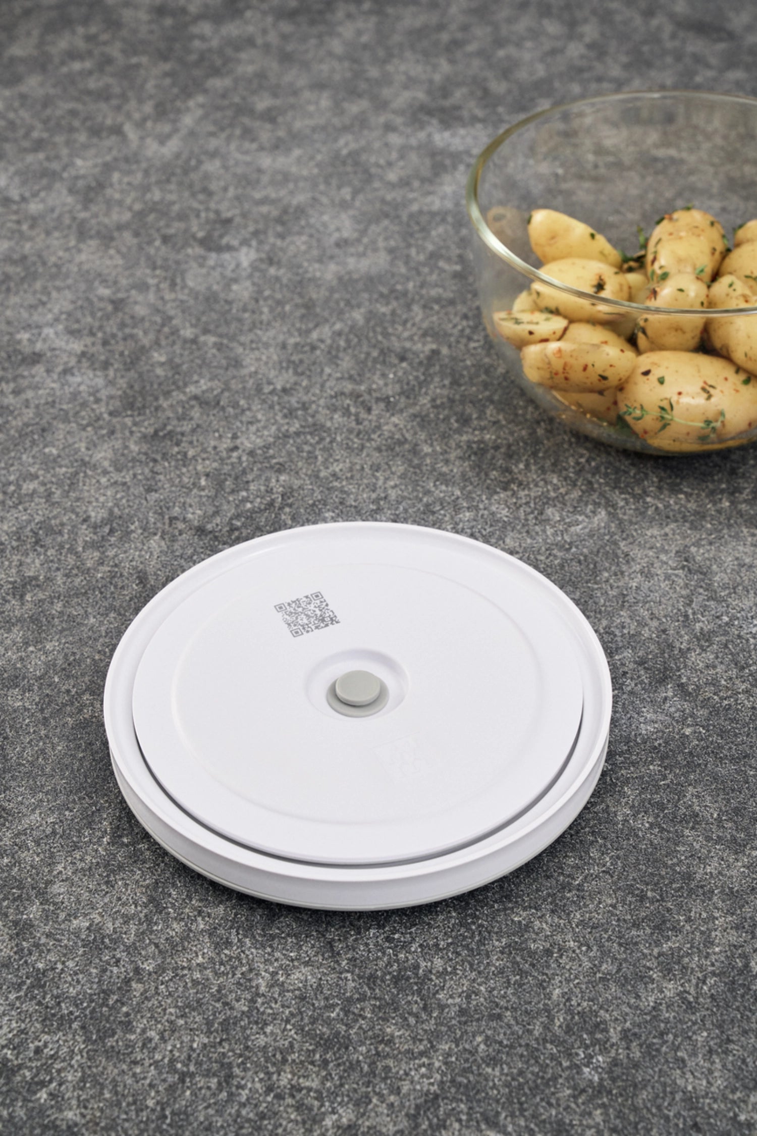 Vakuumdeckel für Fresh & Save Bowls, 18 cm, aus robustem ABS in Weiß, ideal zum Frischhalten von Lebensmitteln und zur Vermeidung von Abfall.
